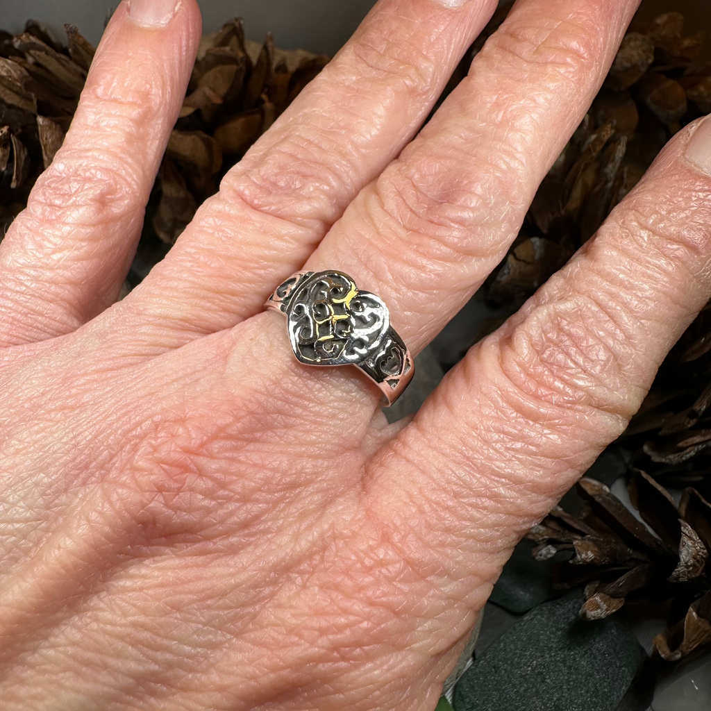 Sophie Celtic Heart Ring in Sterling Silver