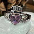 Pink Sapphire Claddagh Ring
