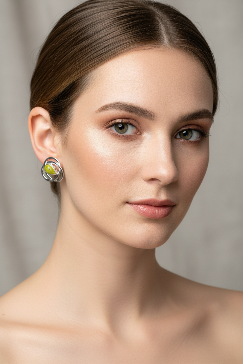 Connemara Marble Celtic Post Earrings