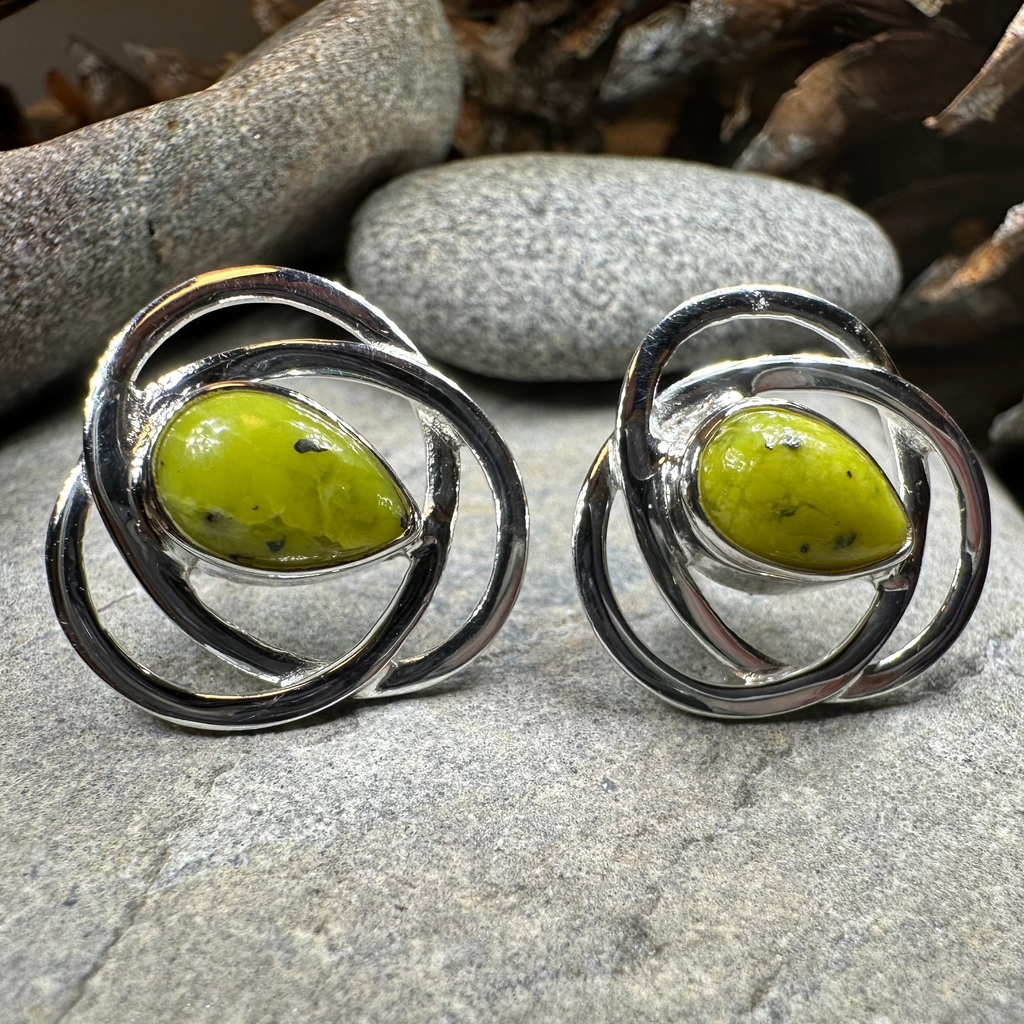 Connemara Marble Celtic Post Earrings