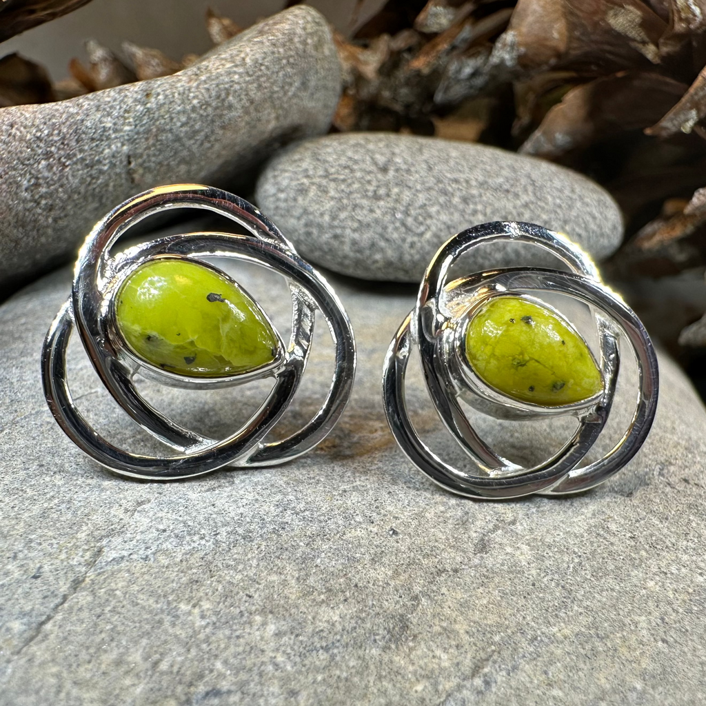Connemara Marble Celtic Post Earrings
