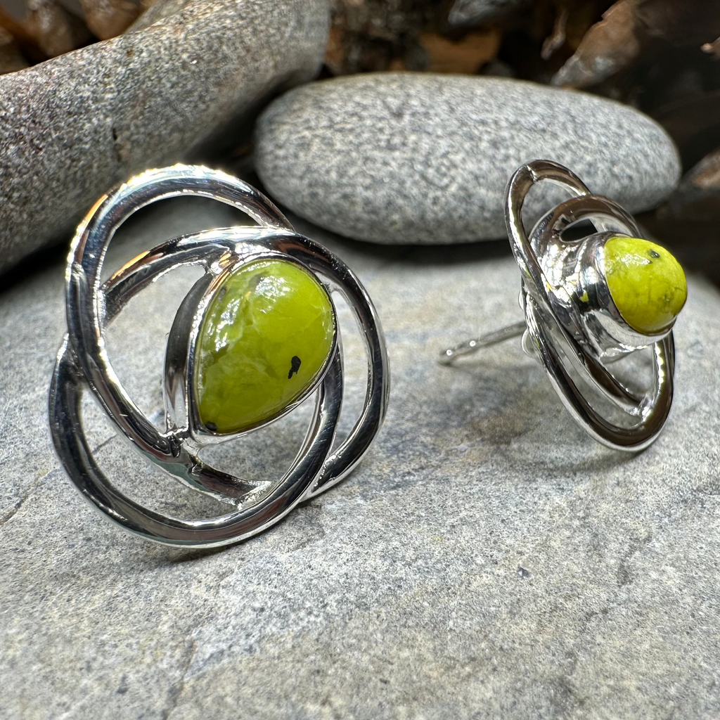 Connemara Marble Celtic Post Earrings