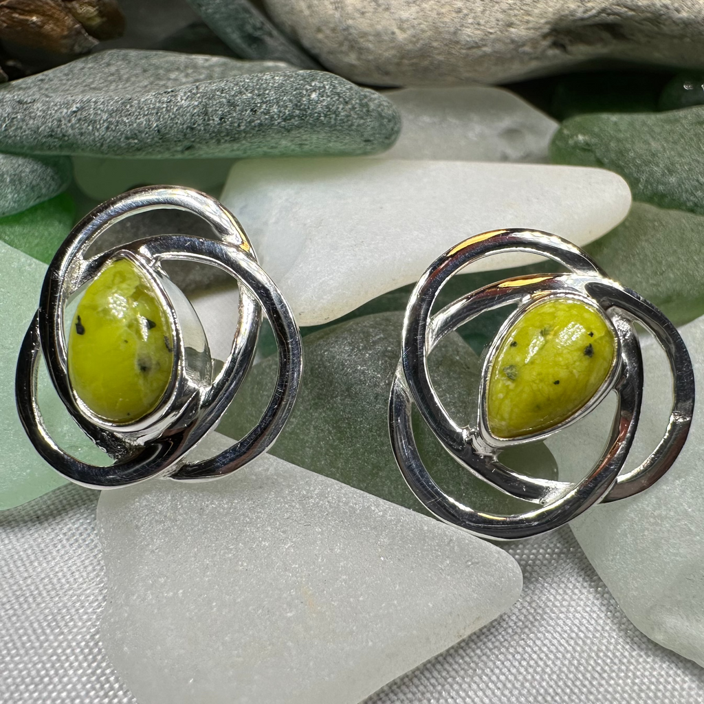 Connemara Marble Celtic Post Earrings