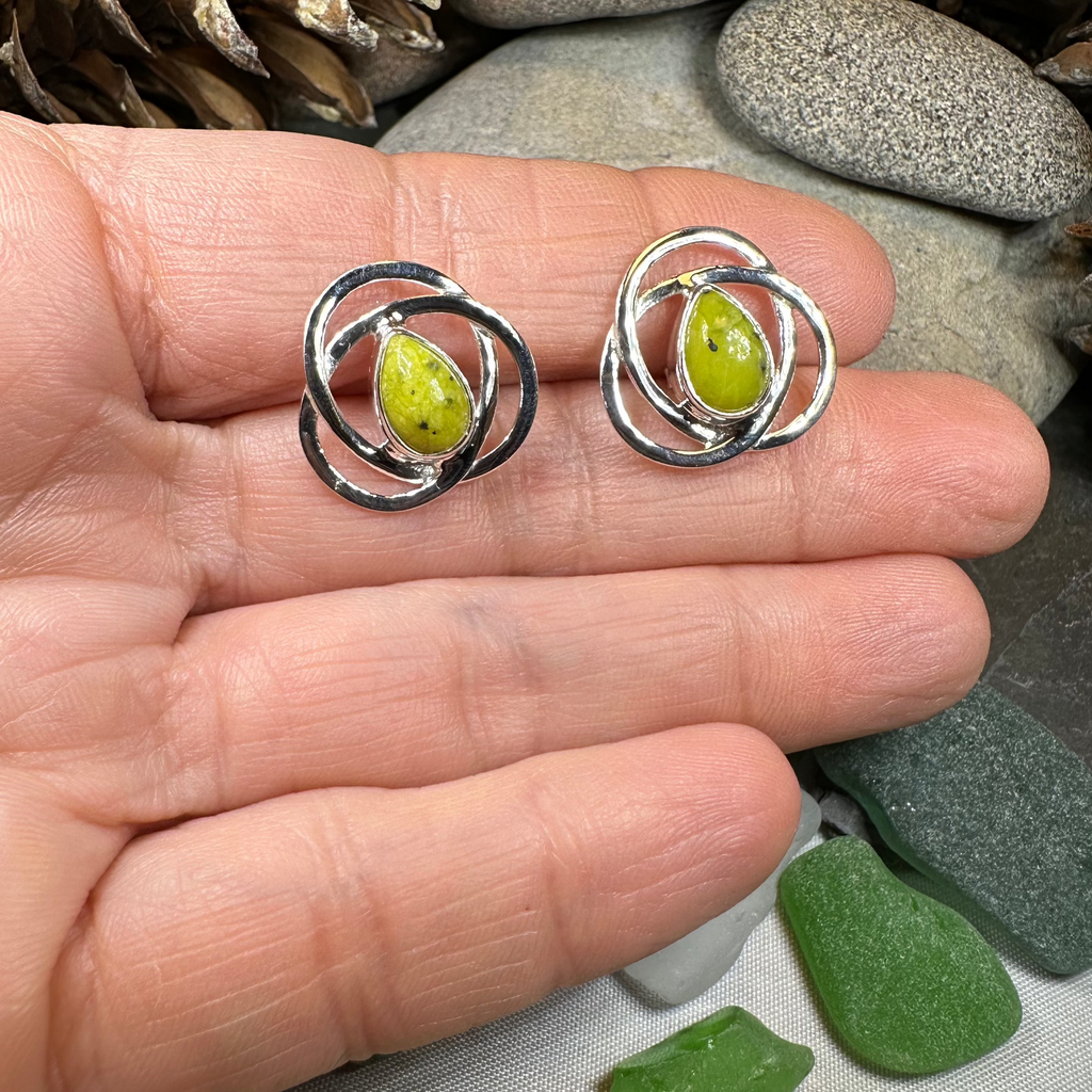 Connemara Marble Celtic Post Earrings
