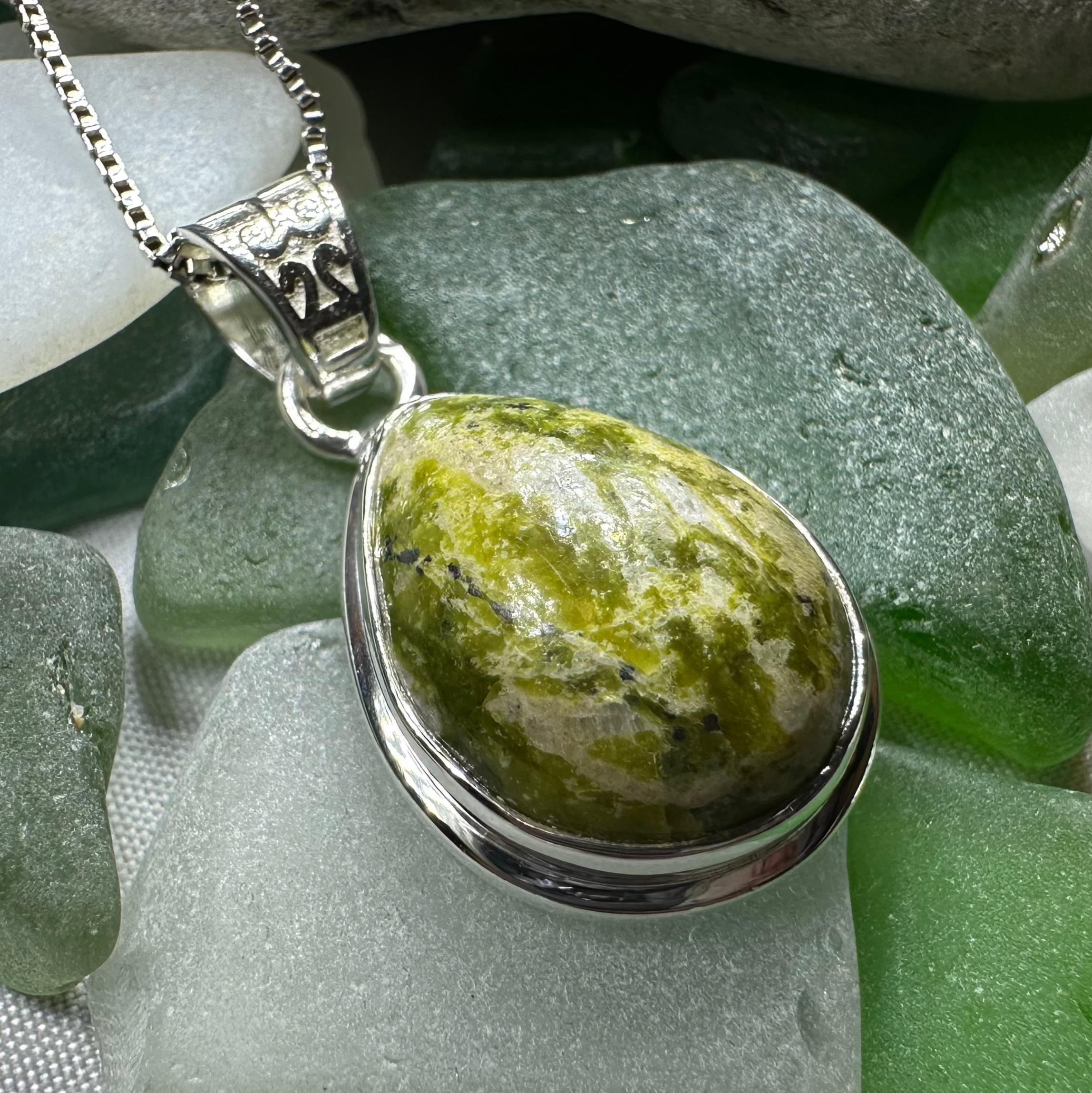 Connemara Marble Irish Teardrop Necklace