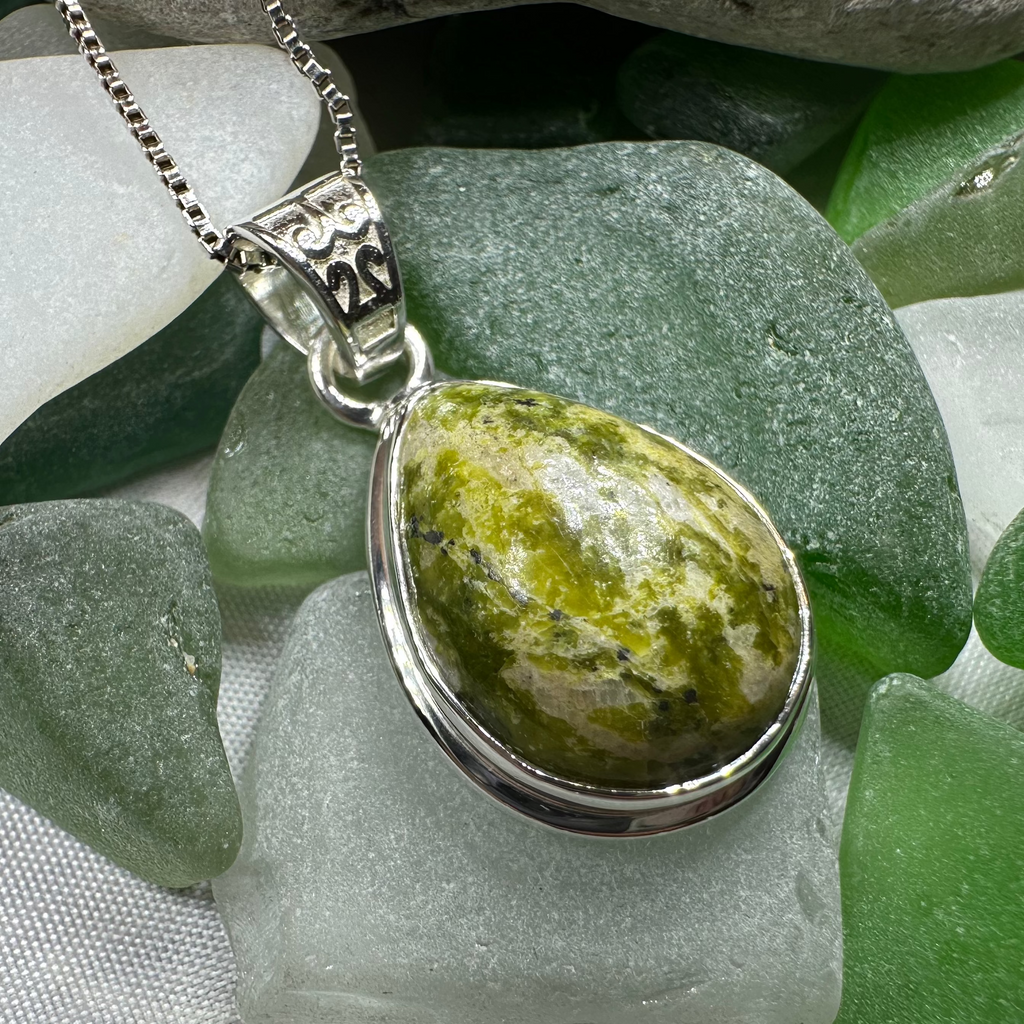 Connemara Marble Irish Teardrop Necklace