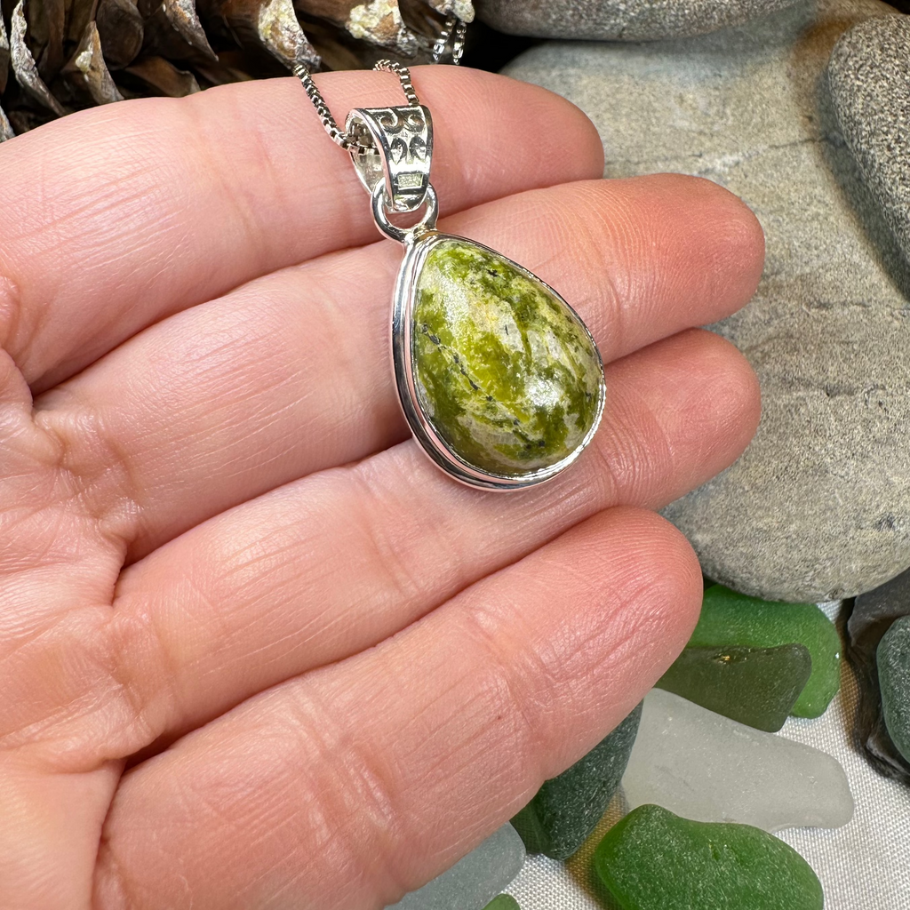 Connemara Marble Irish Teardrop Necklace