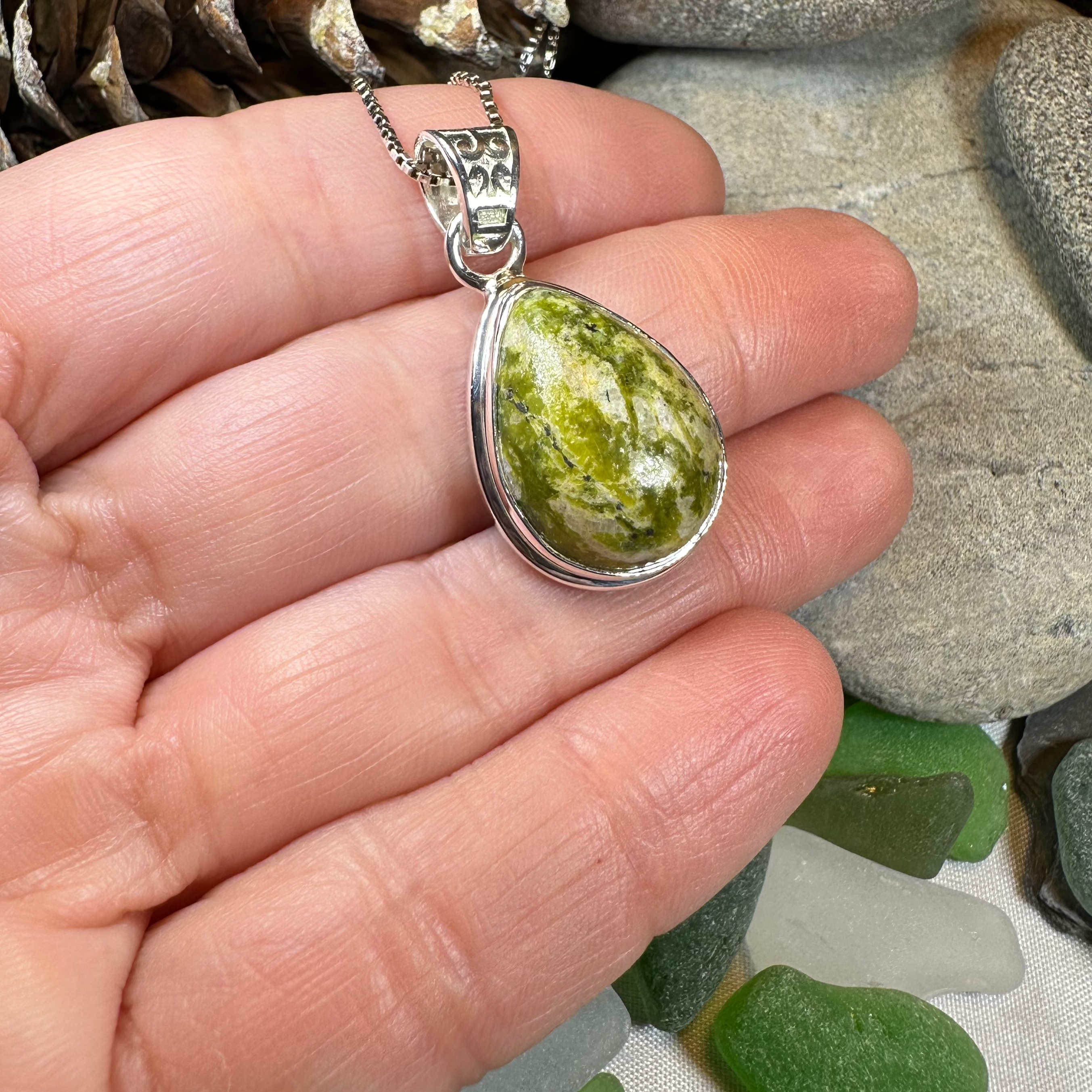 Connemara Marble Irish Teardrop Necklace