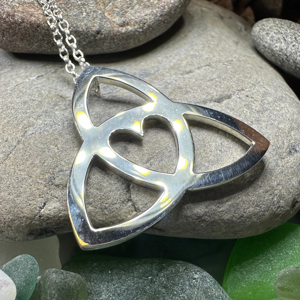 Gabrielle Trinity Knot Heart Necklace