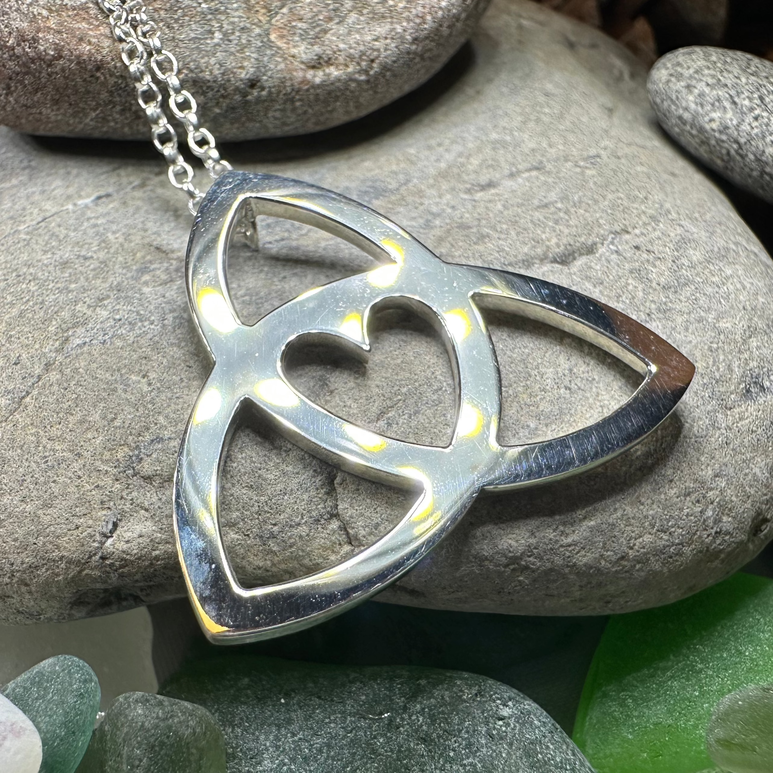 Gabrielle Trinity Knot Heart Necklace