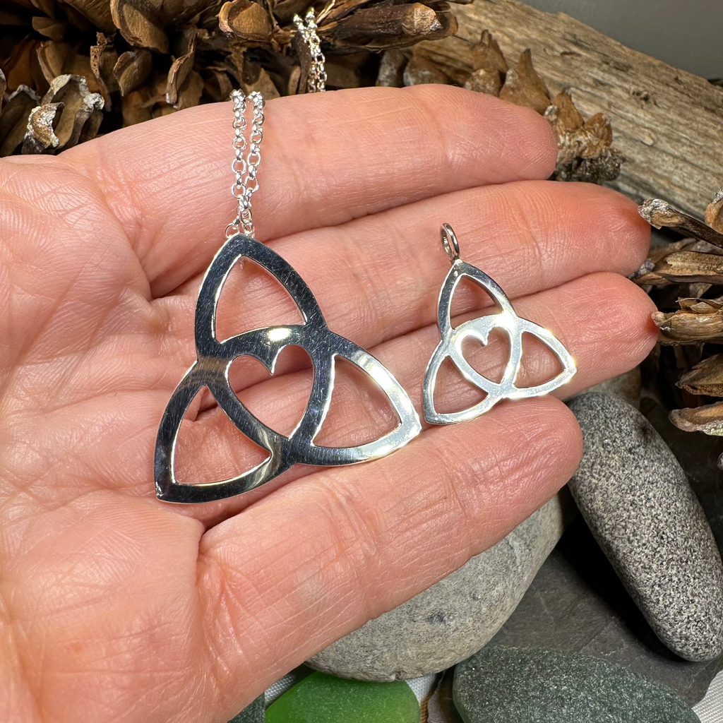 Gabrielle Trinity Knot Heart Necklace