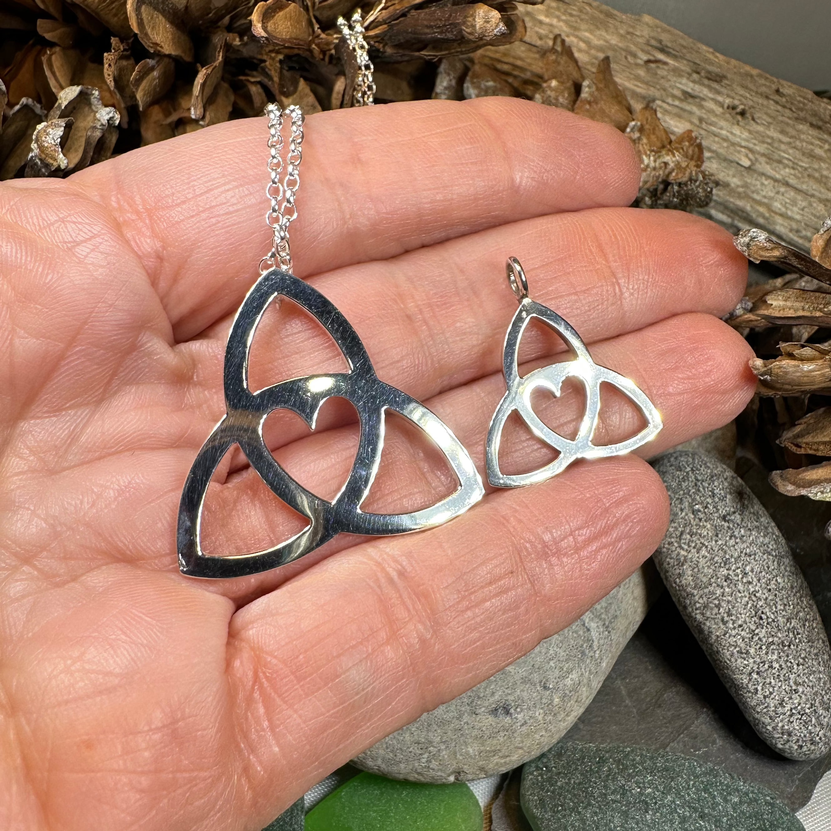 Gabrielle Trinity Knot Heart Necklace