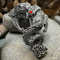 Zyrinx Marcasite Dragon Brooch in Sterling Silver
