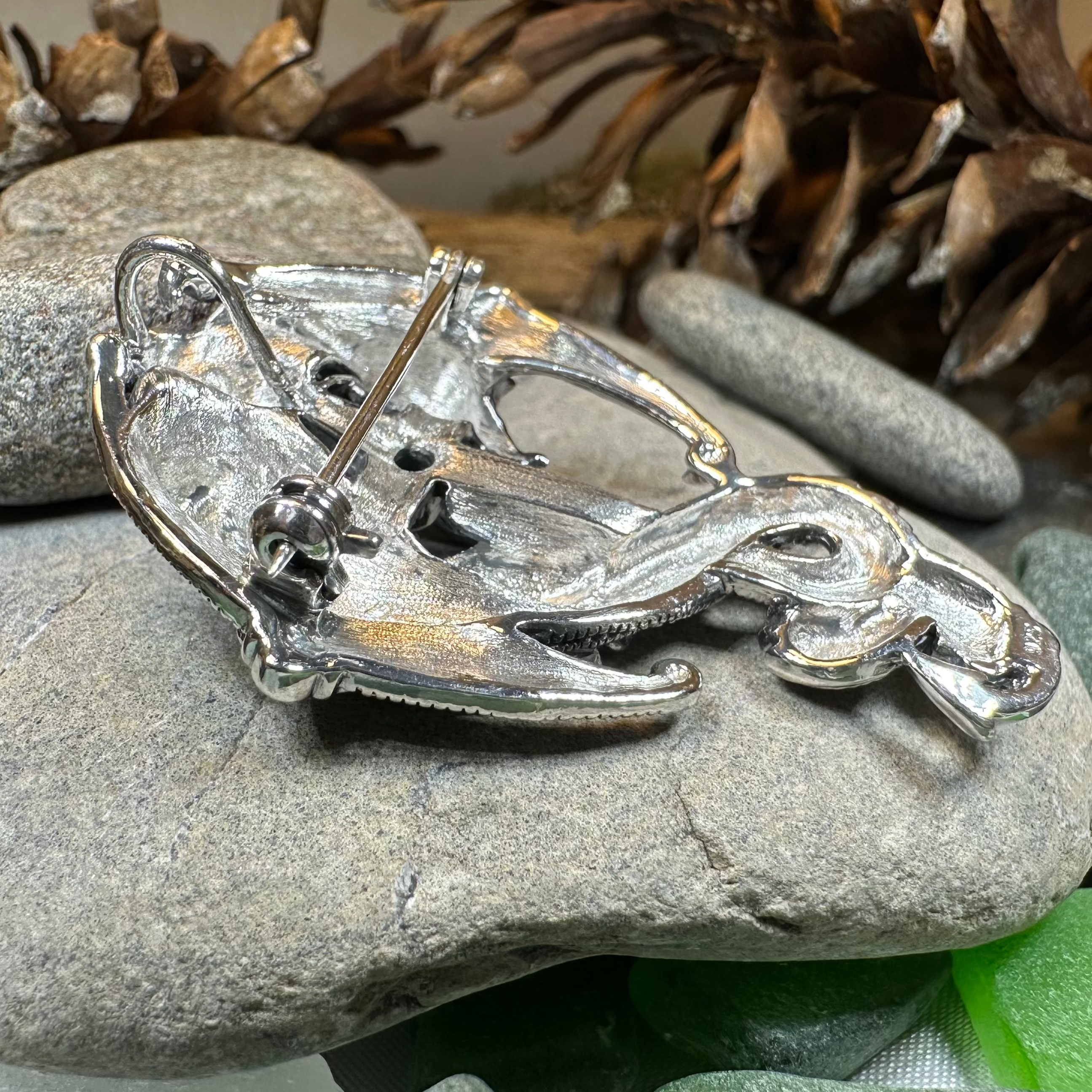 Zyrinx Marcasite Dragon Brooch in Sterling Silver