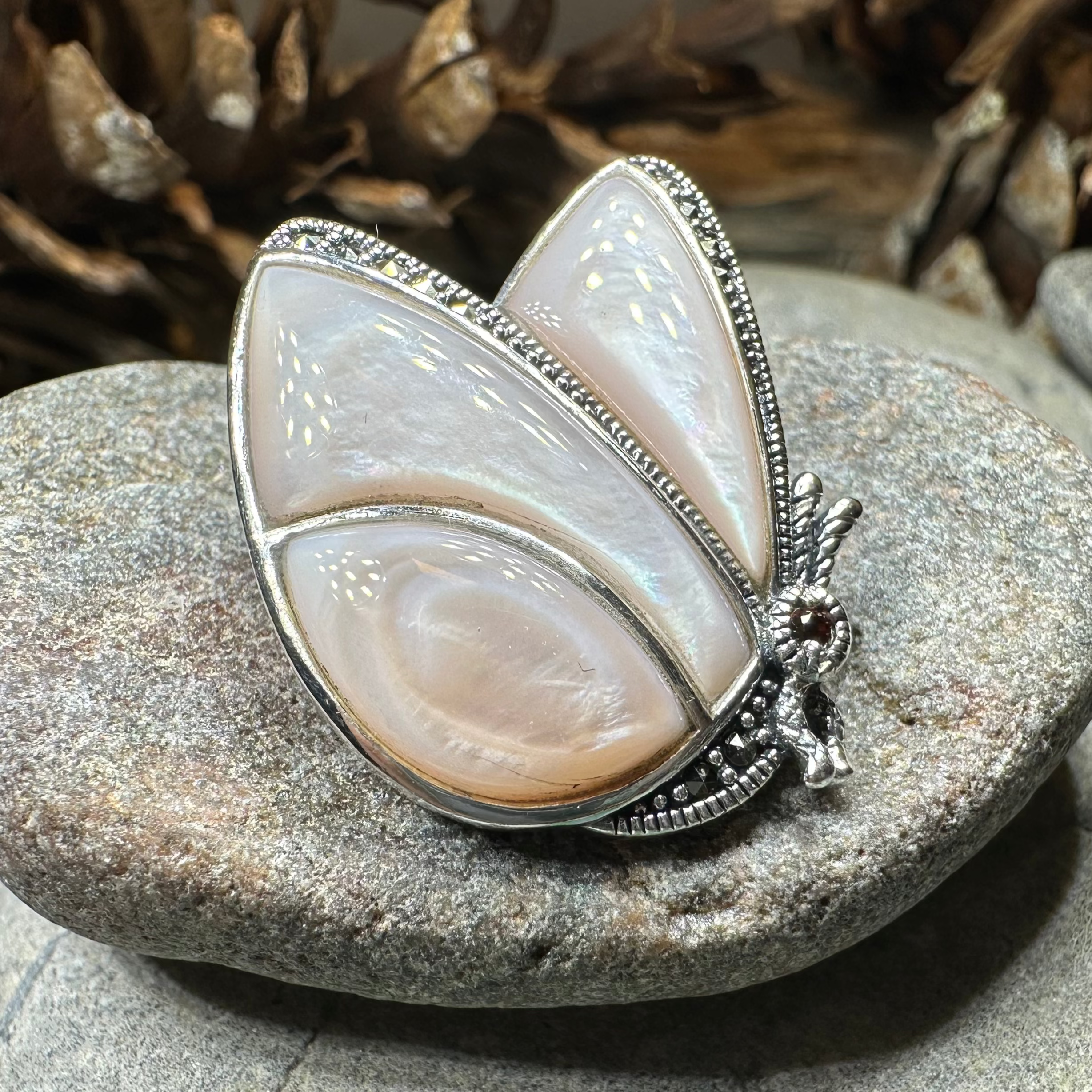 Butterfly Marcasite Brooch