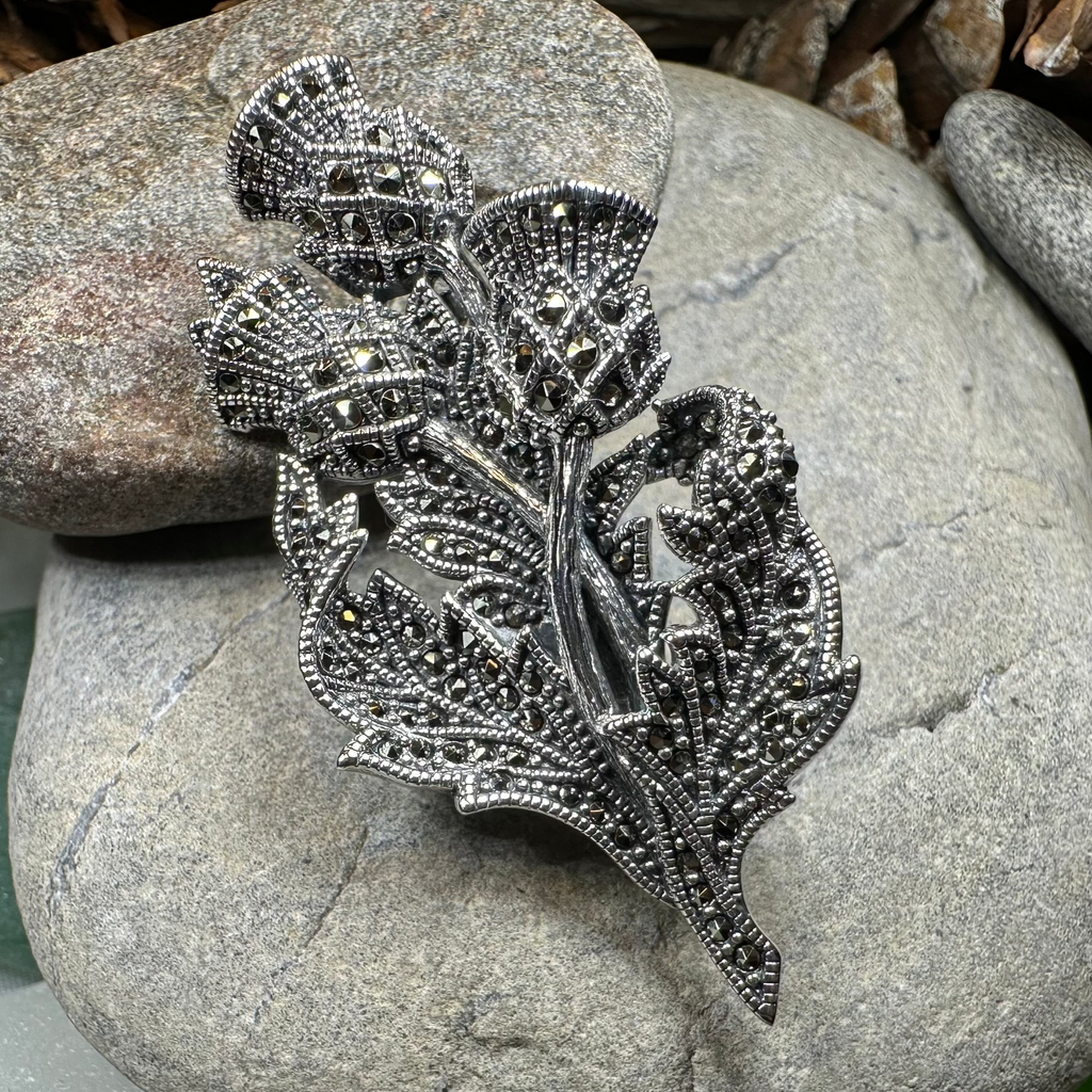 Marcasite Thistle Brooch