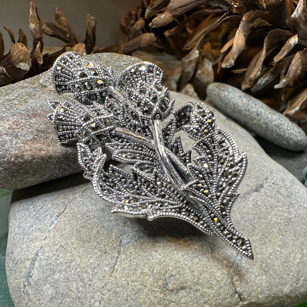 Marcasite Thistle Brooch