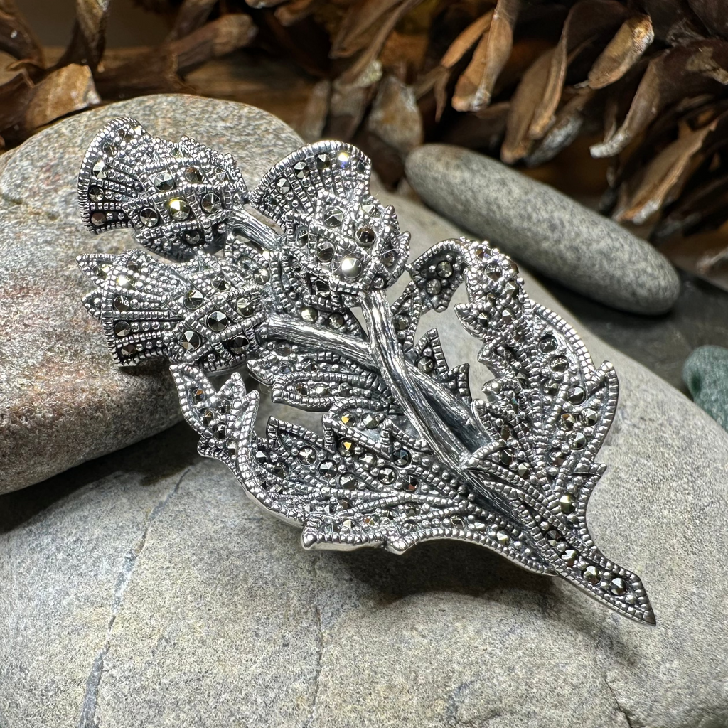 Marcasite Thistle Brooch