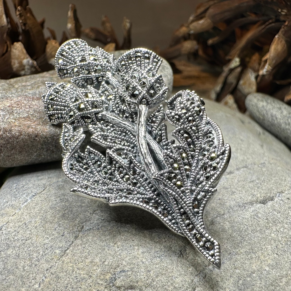 Marcasite Thistle Brooch