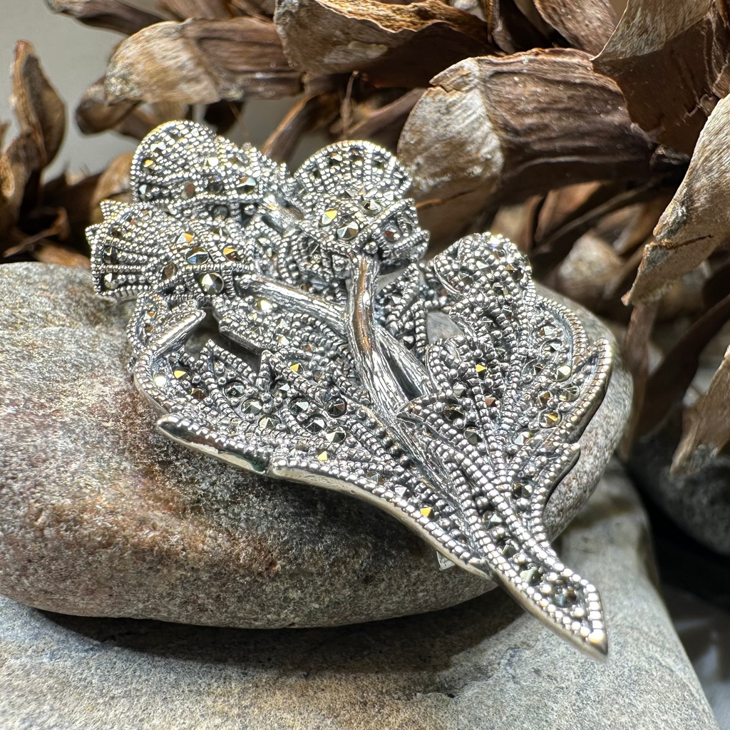 Marcasite Thistle Brooch