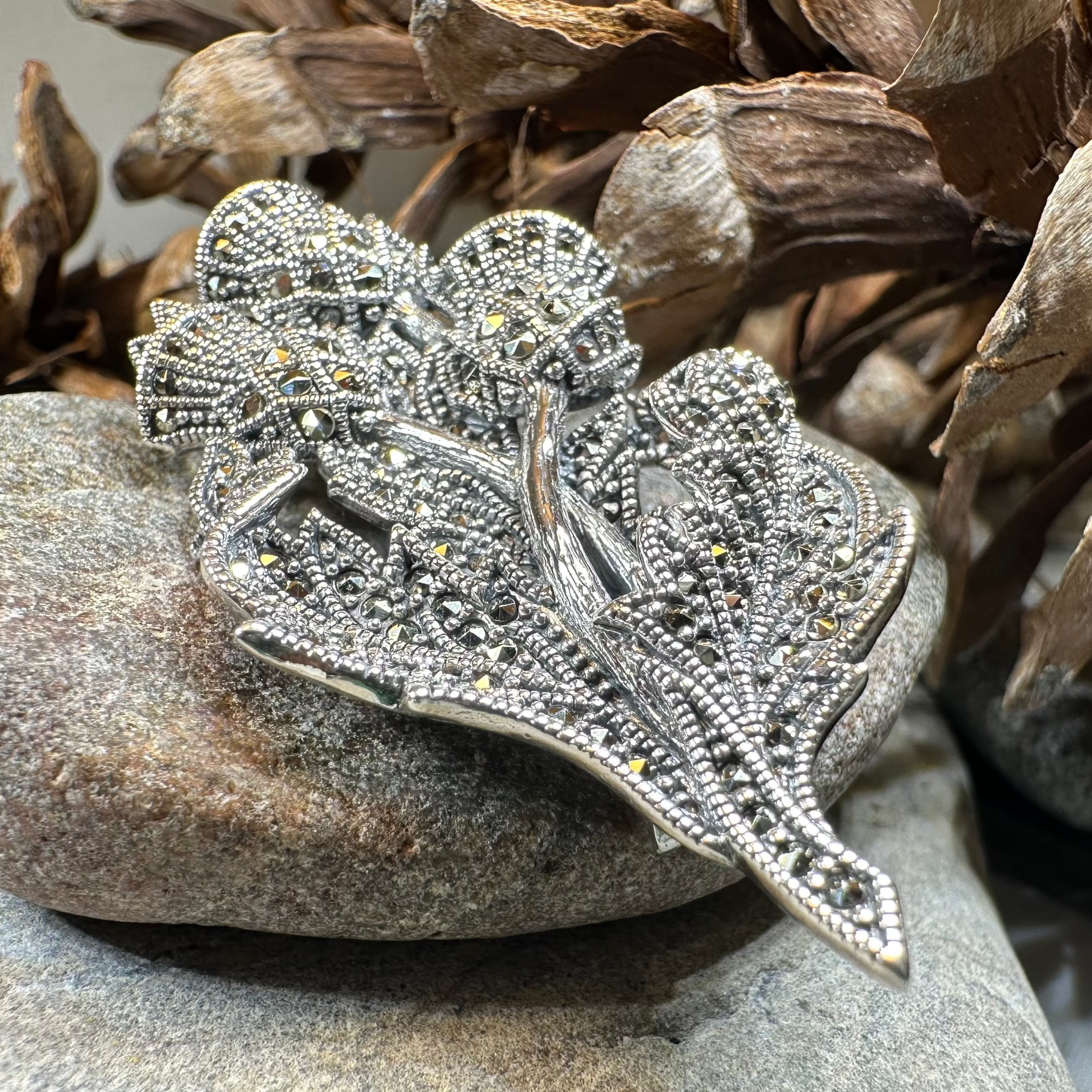 Marcasite Thistle Brooch