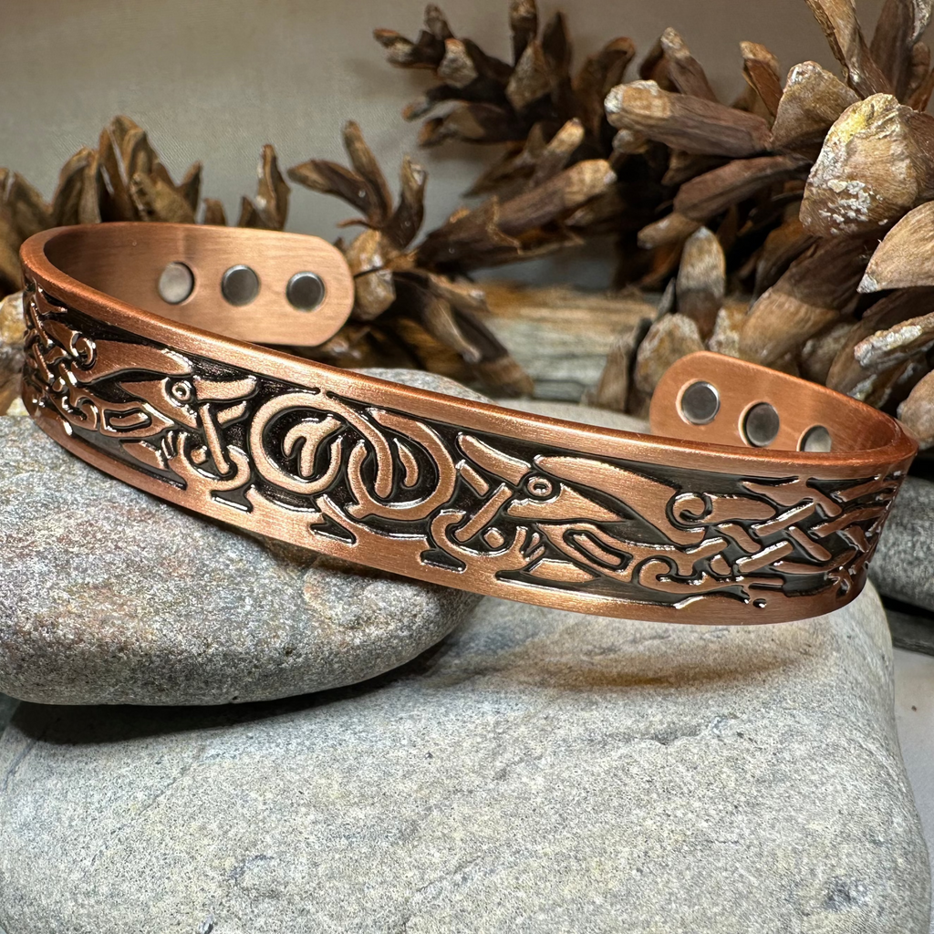 Viking Birds Copper Cuff Bracelet