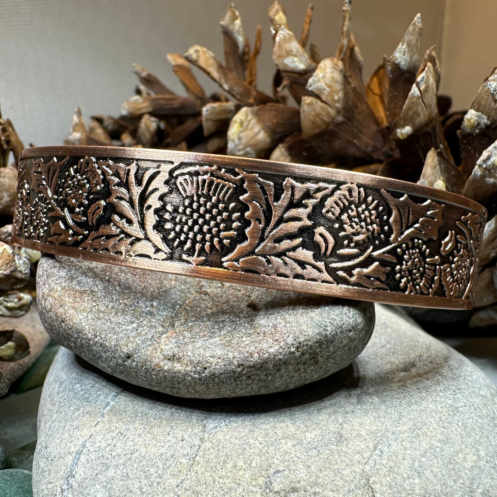 Scottish Thistle Copper Cuff Bracelet