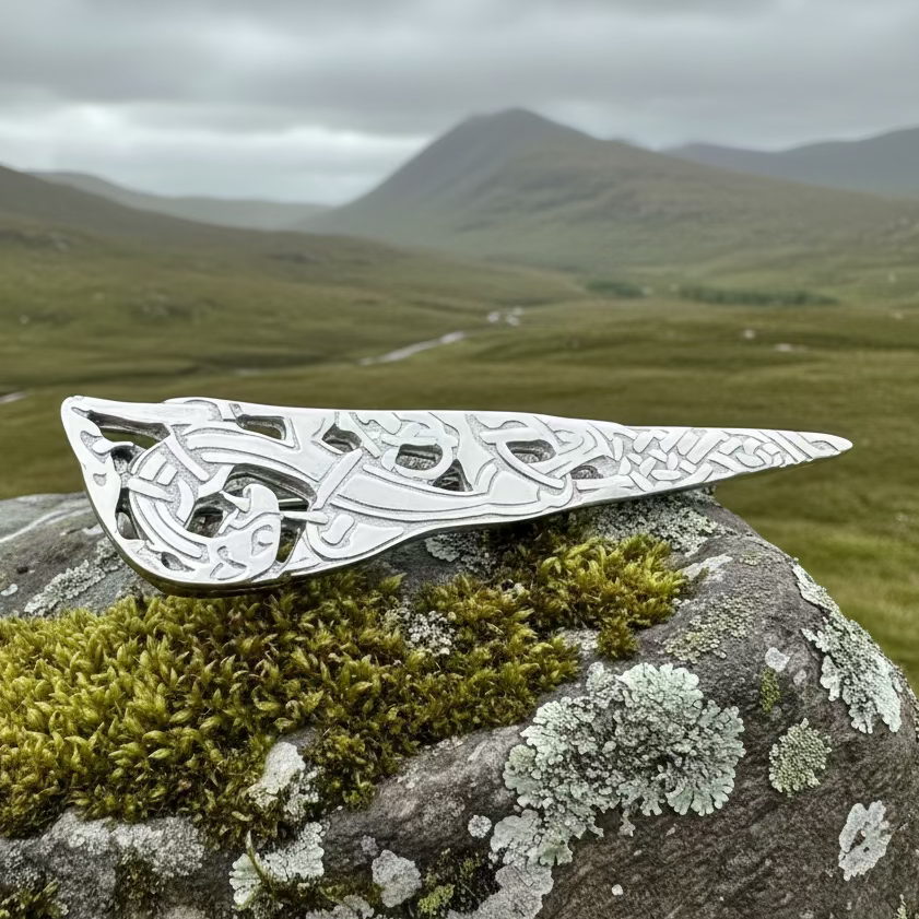 Scottish Celtic Dragon Kilt Pin - Handmade in Scotland