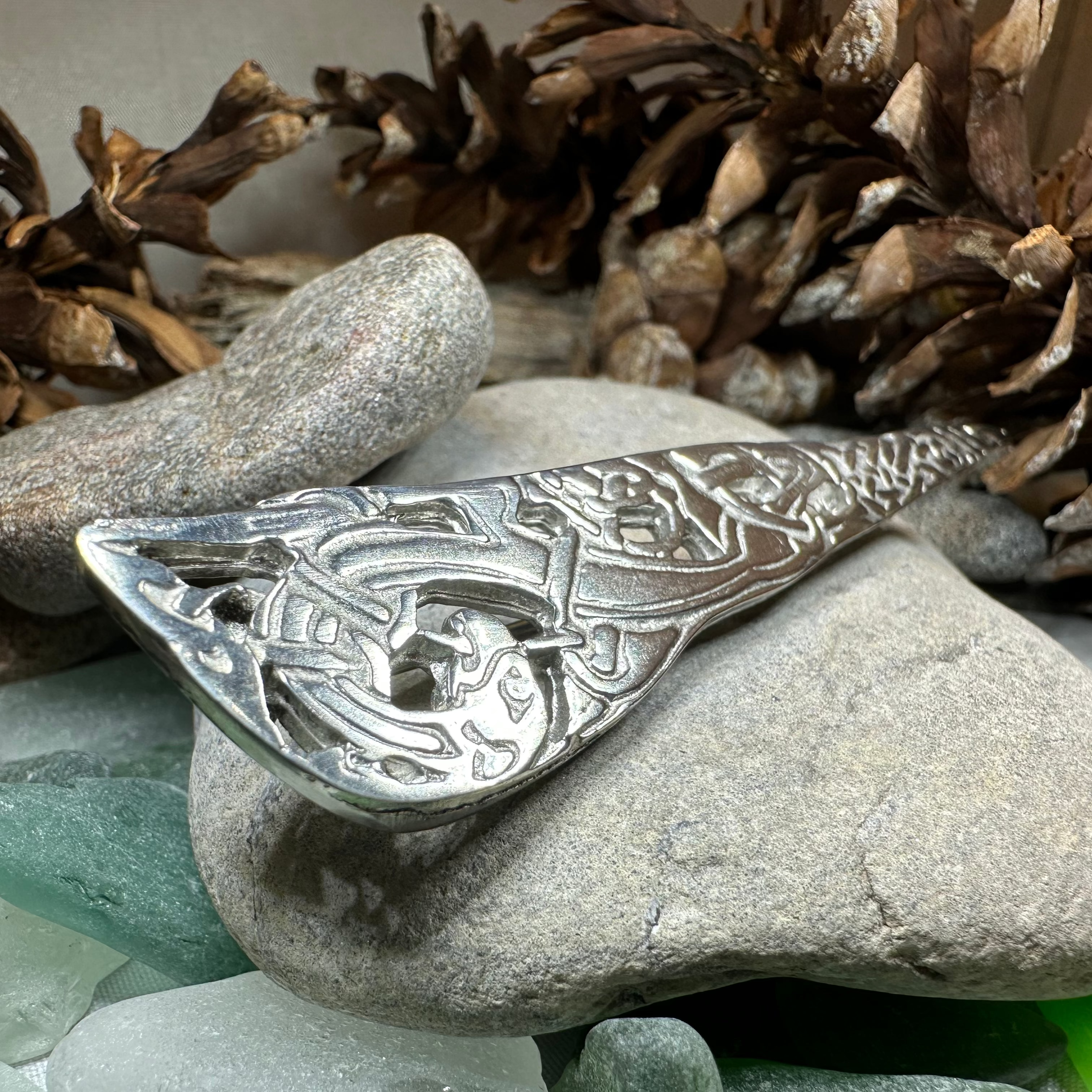 Scottish Celtic Dragon Kilt Pin - Handmade in Scotland