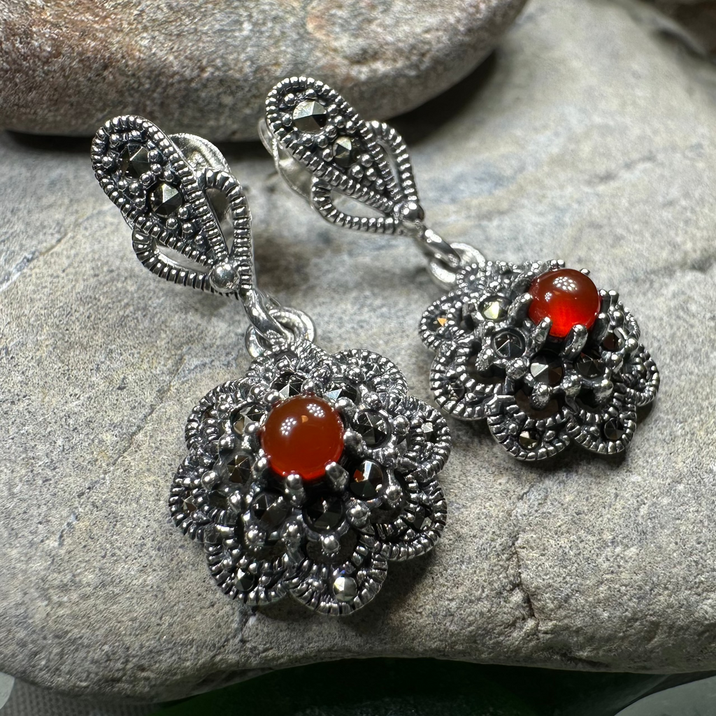 Autumn Blossom Marcasite Earrings