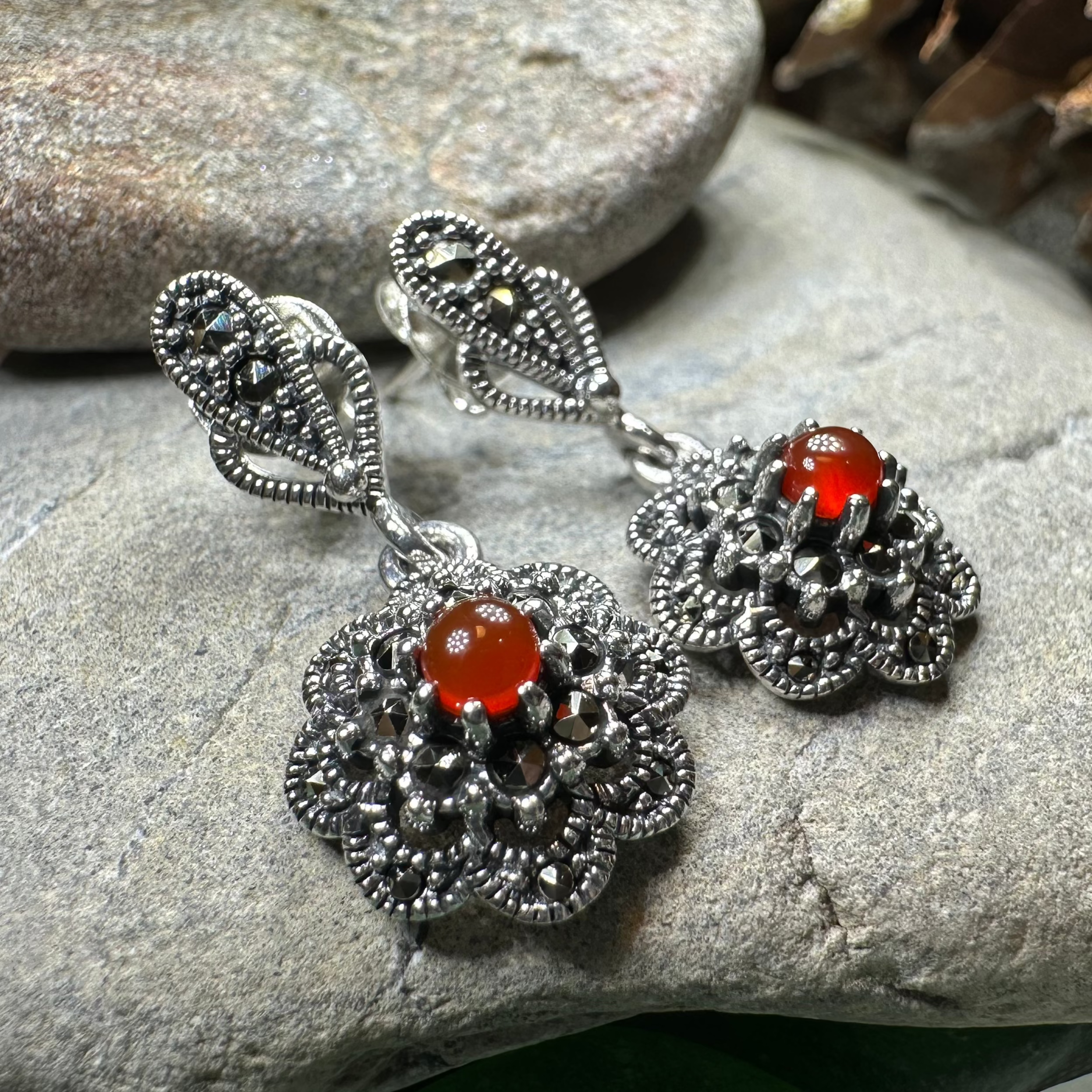 Autumn Blossom Marcasite Earrings