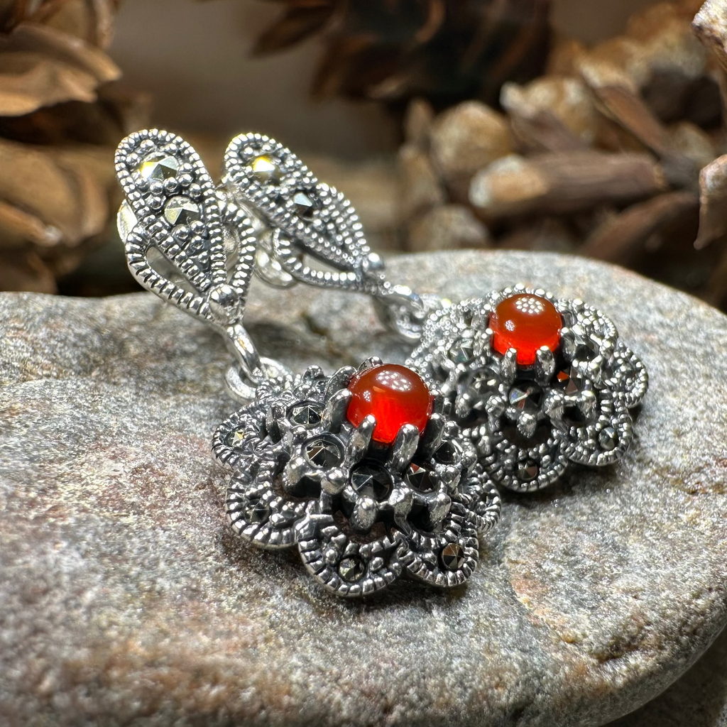 Autumn Blossom Marcasite Earrings