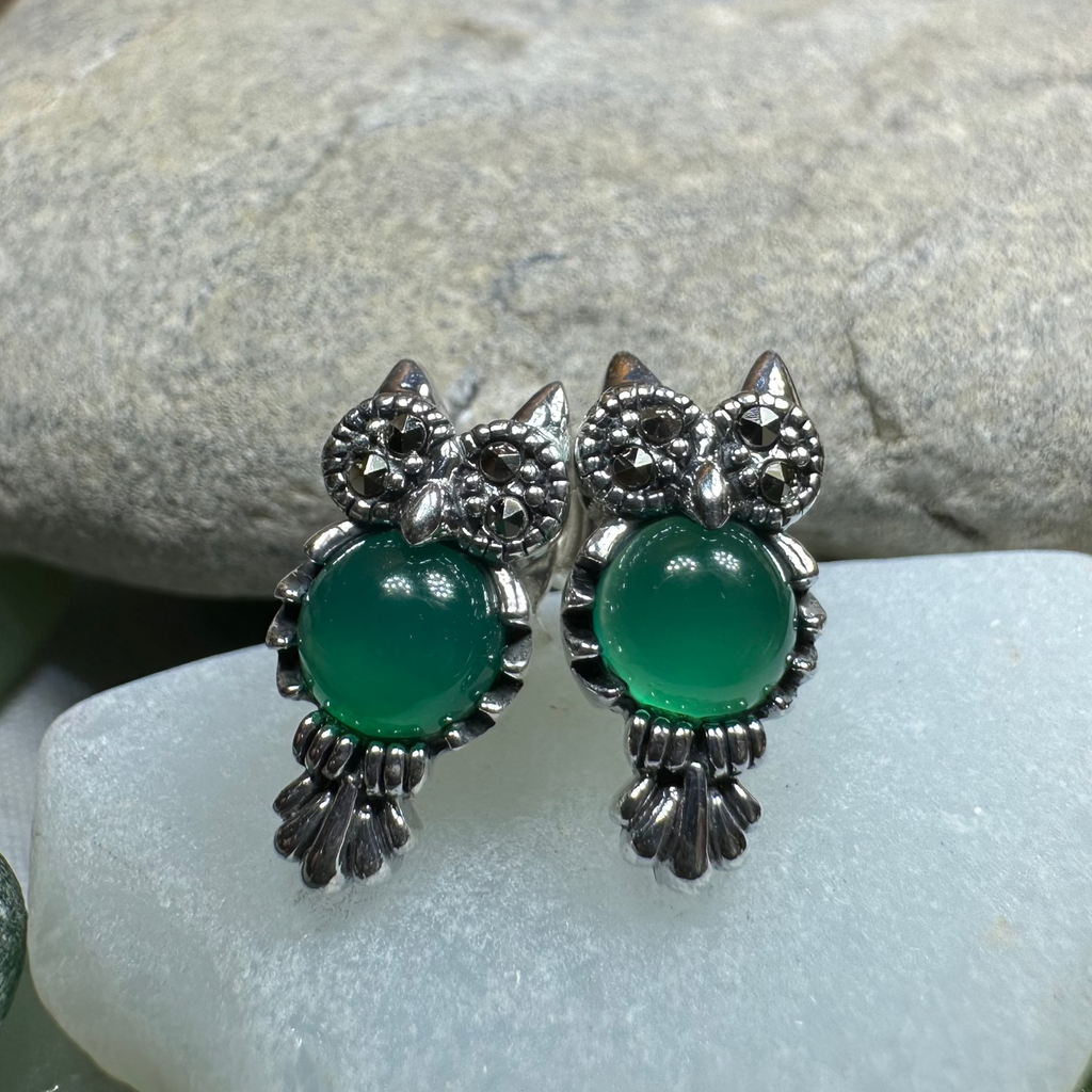 Mackenna Owl Marcasite Earrings