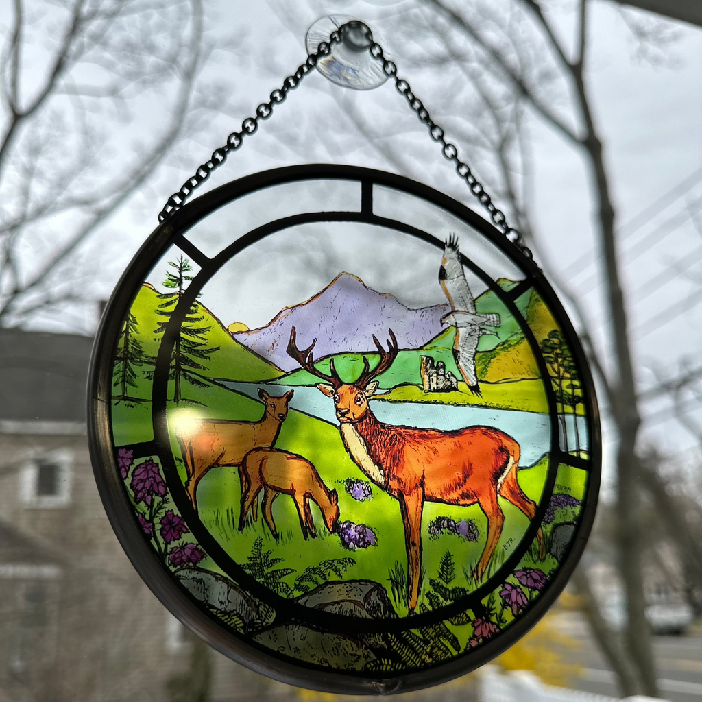 Scottish Stags Suncatcher