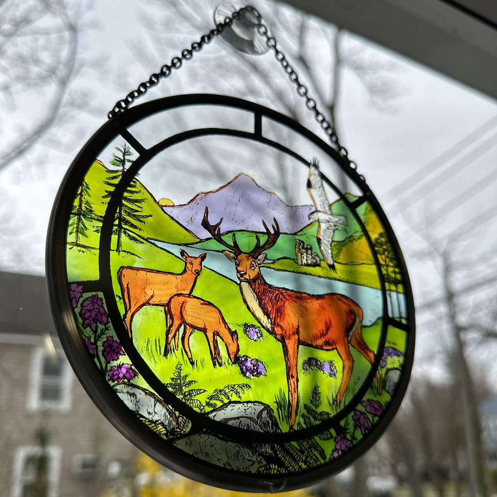 Scottish Stags Suncatcher