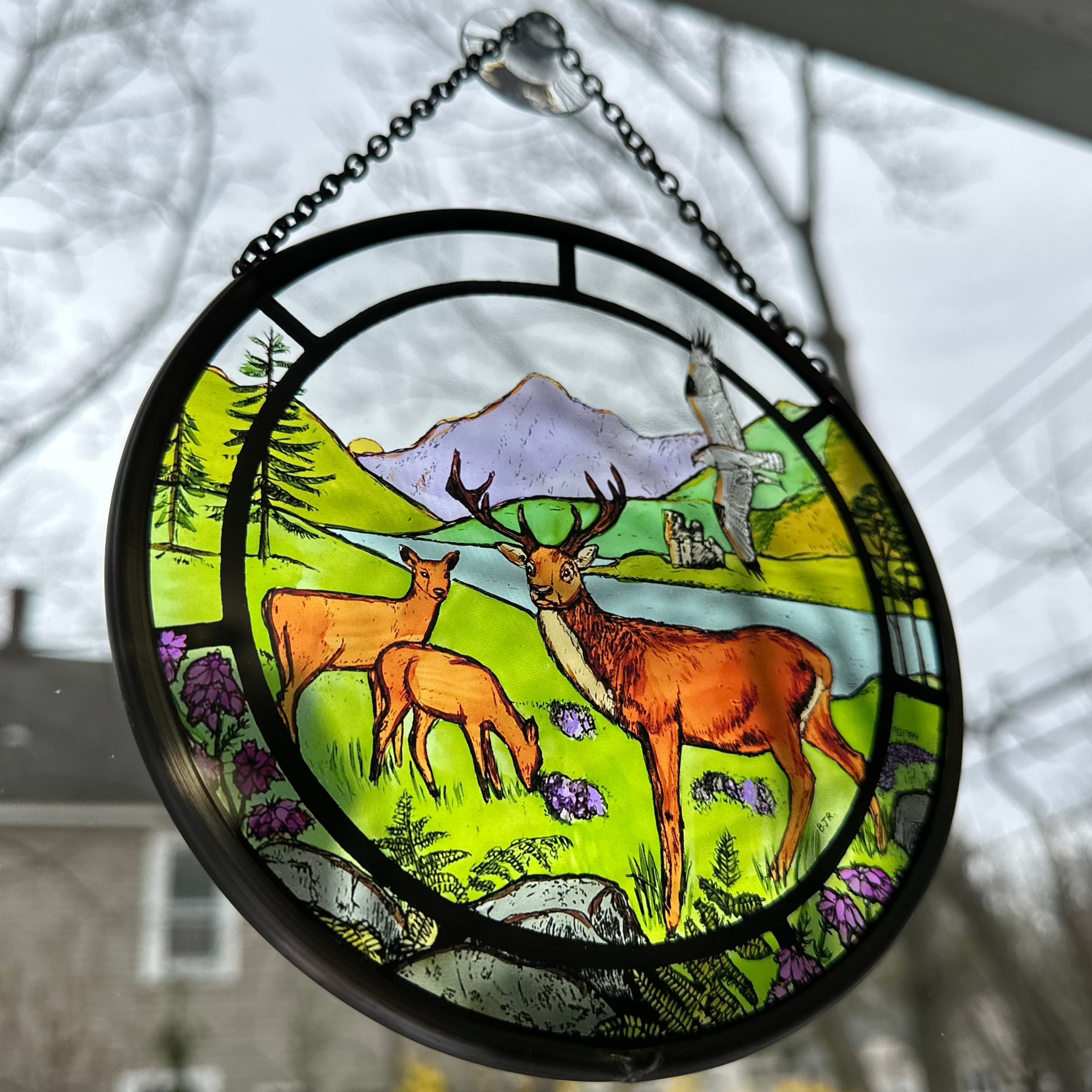 Scottish Stags Suncatcher