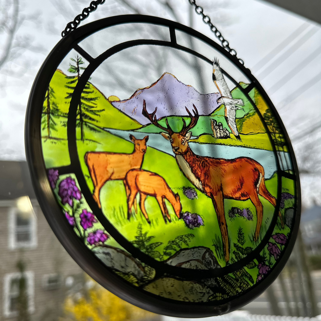 Scottish Stags Suncatcher