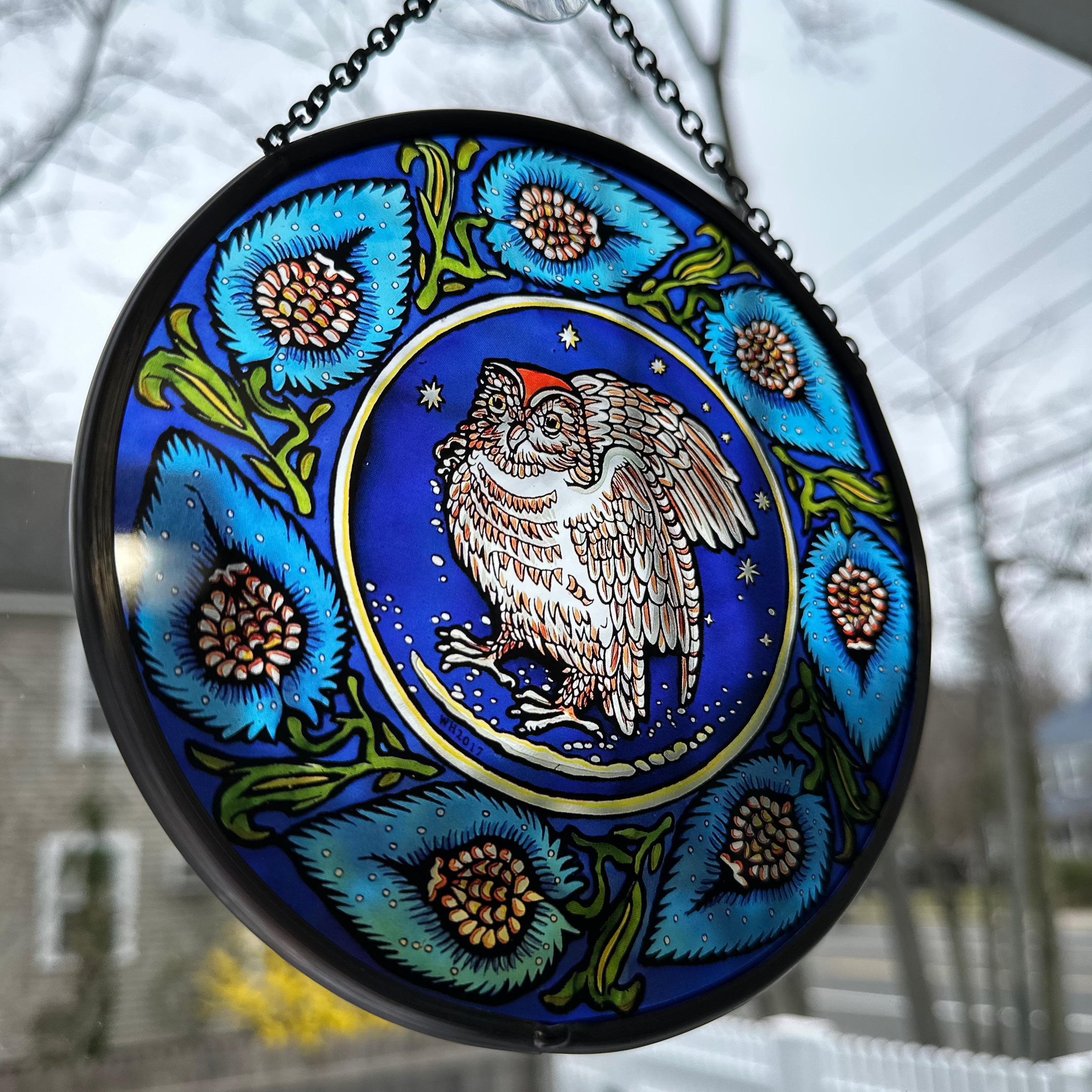 William De Morgan Owl Suncatcher