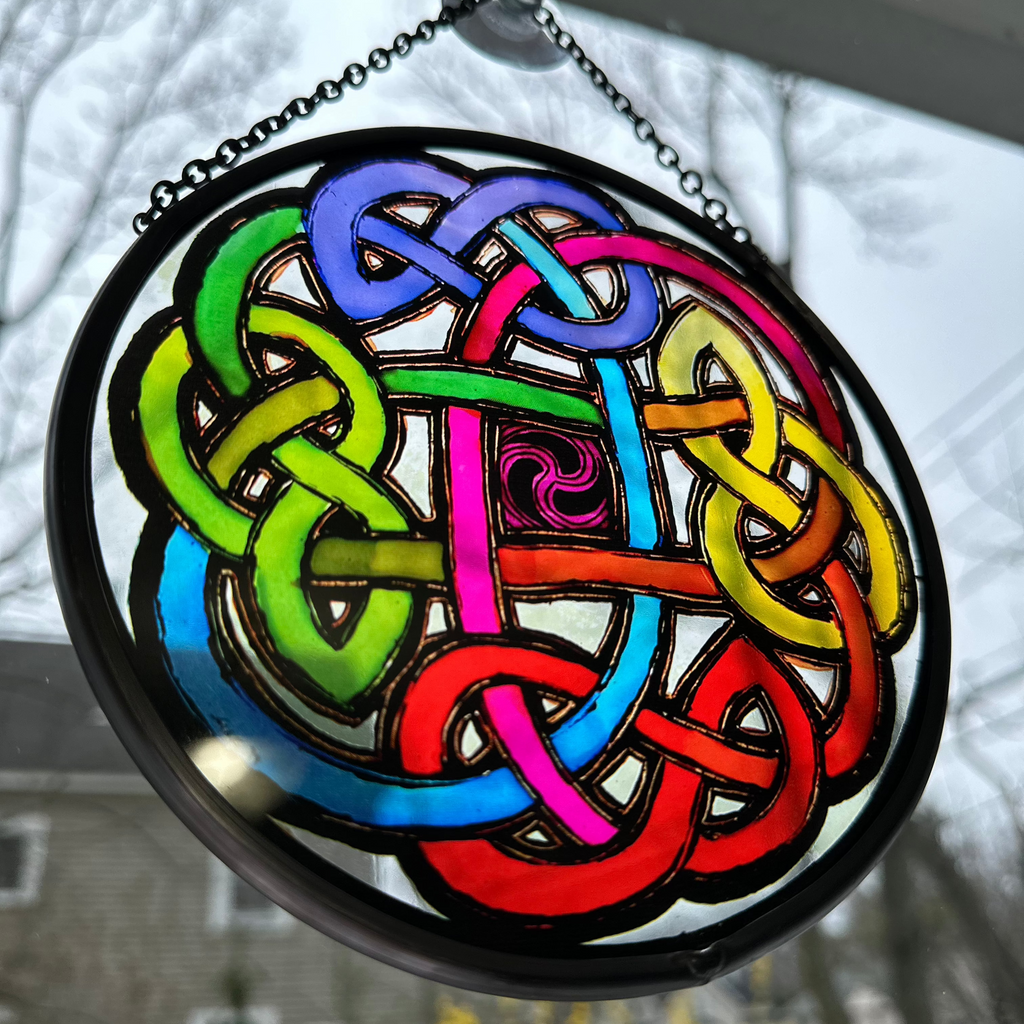Celtic Eternal Knot Stained Glass