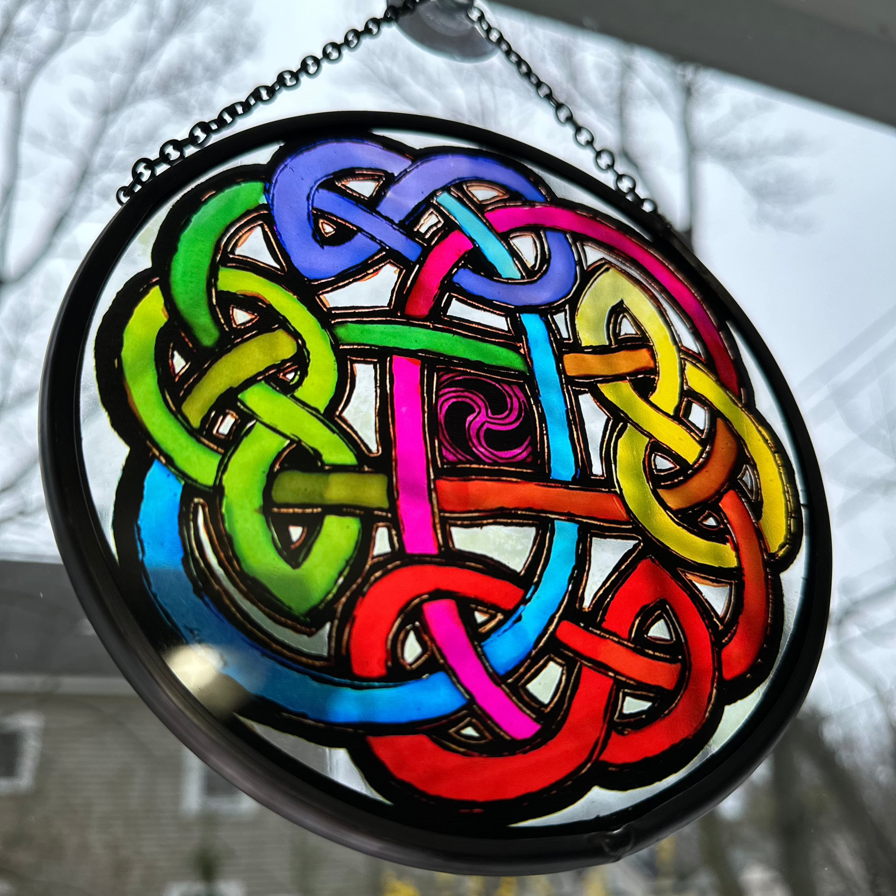Celtic Eternal Knot Stained Glass