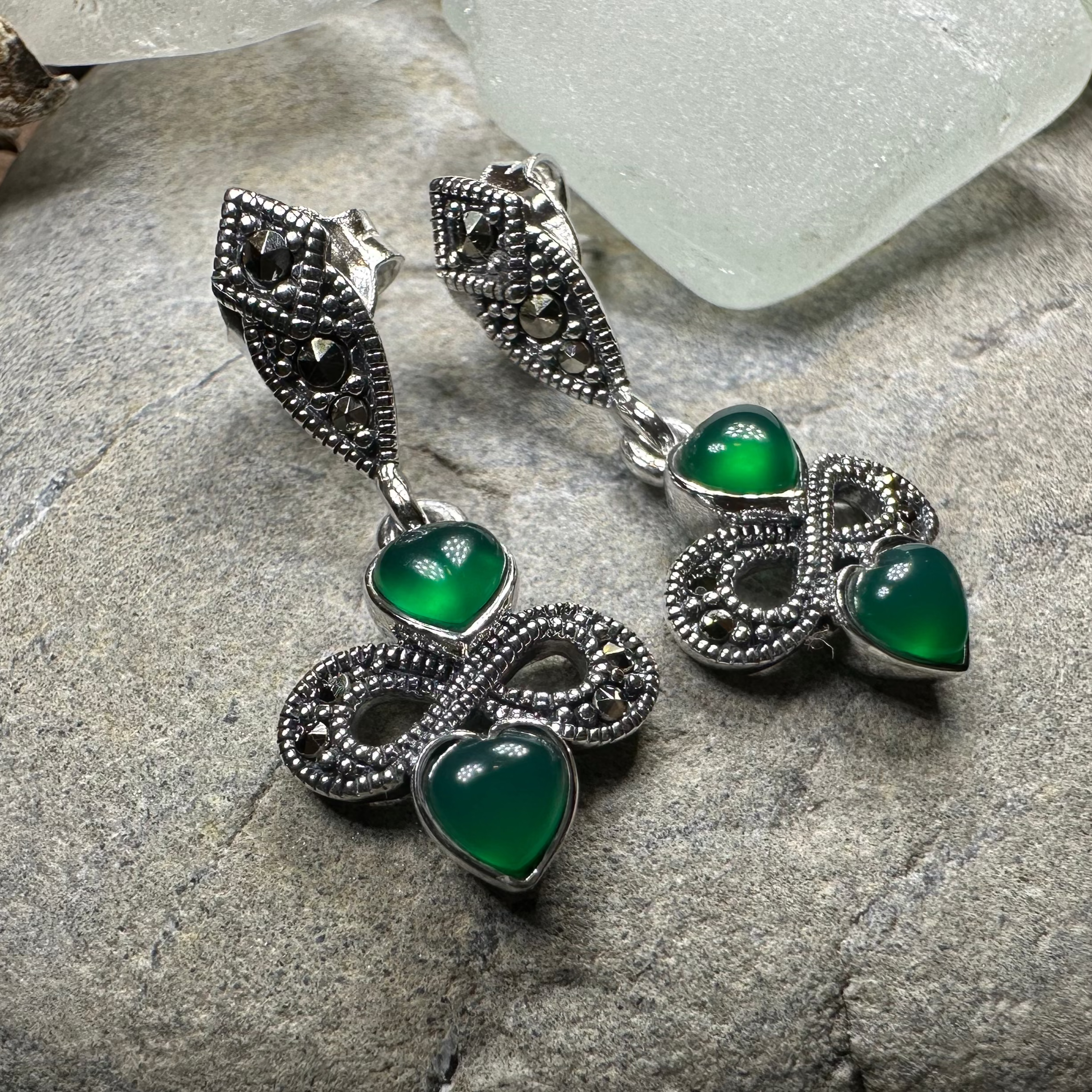 Infinity Knot Marcasite Post Earrings