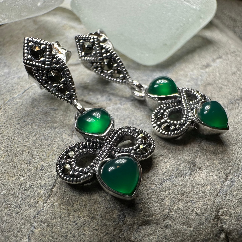 Infinity Knot Marcasite Post Earrings