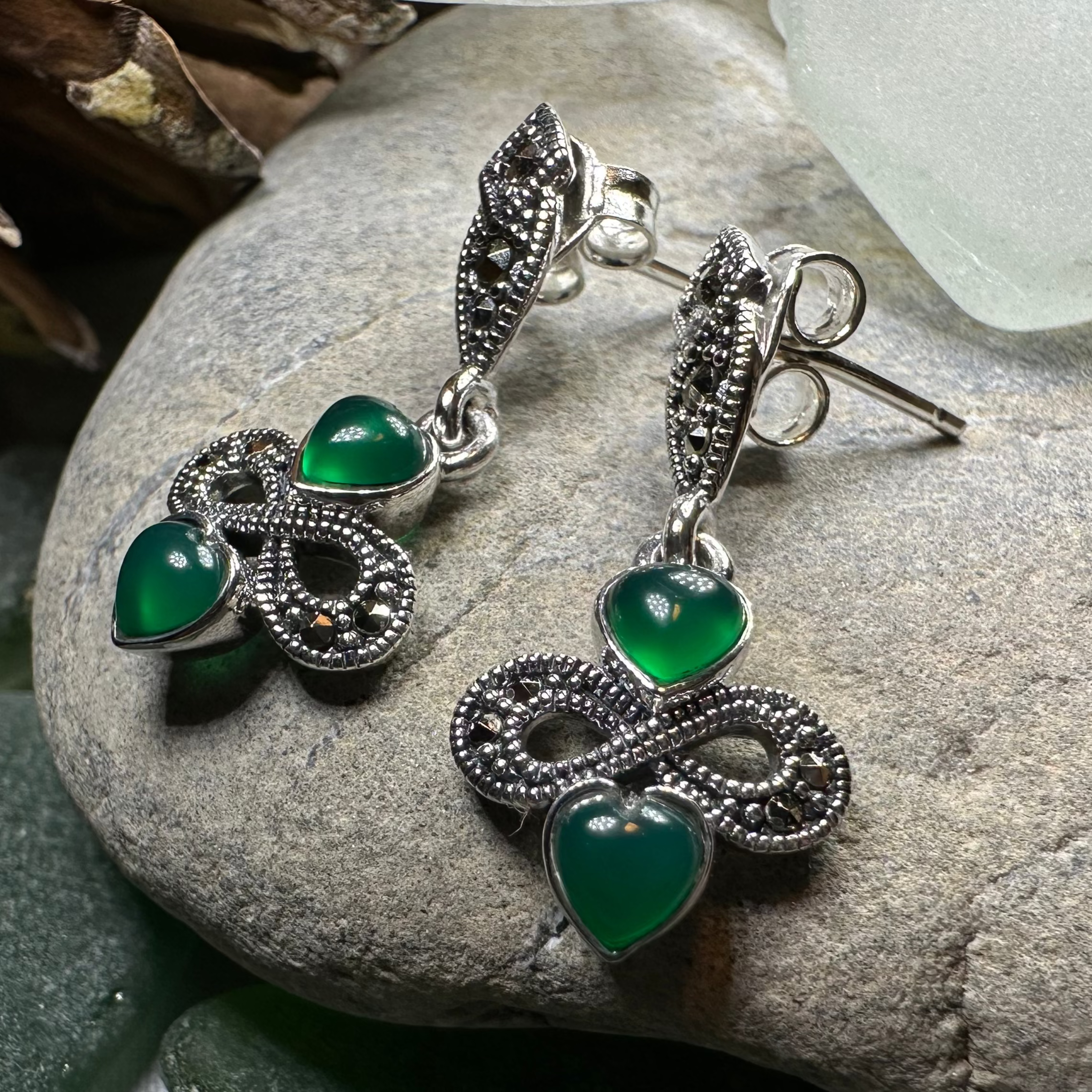 Infinity Knot Marcasite Post Earrings