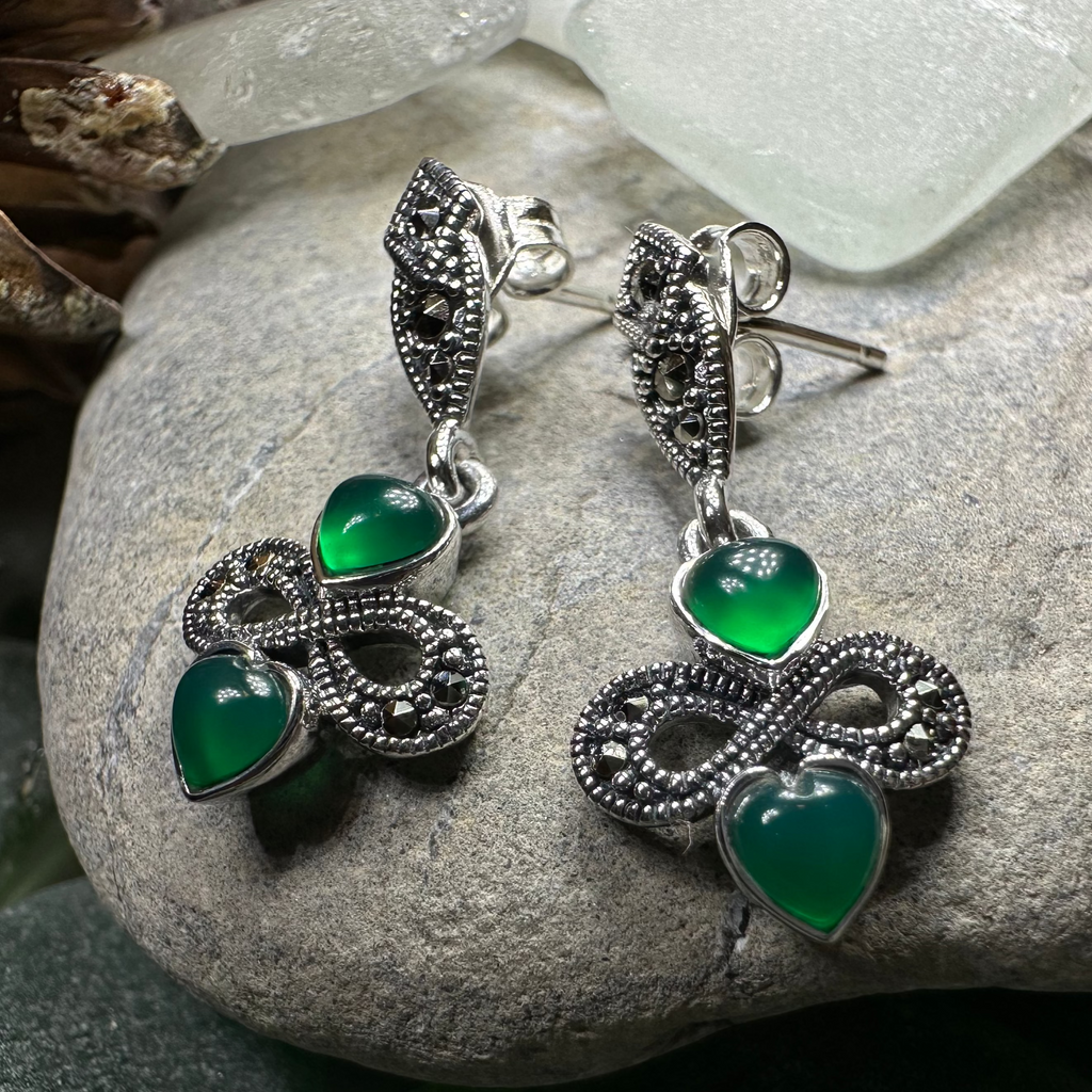 Infinity Knot Marcasite Post Earrings