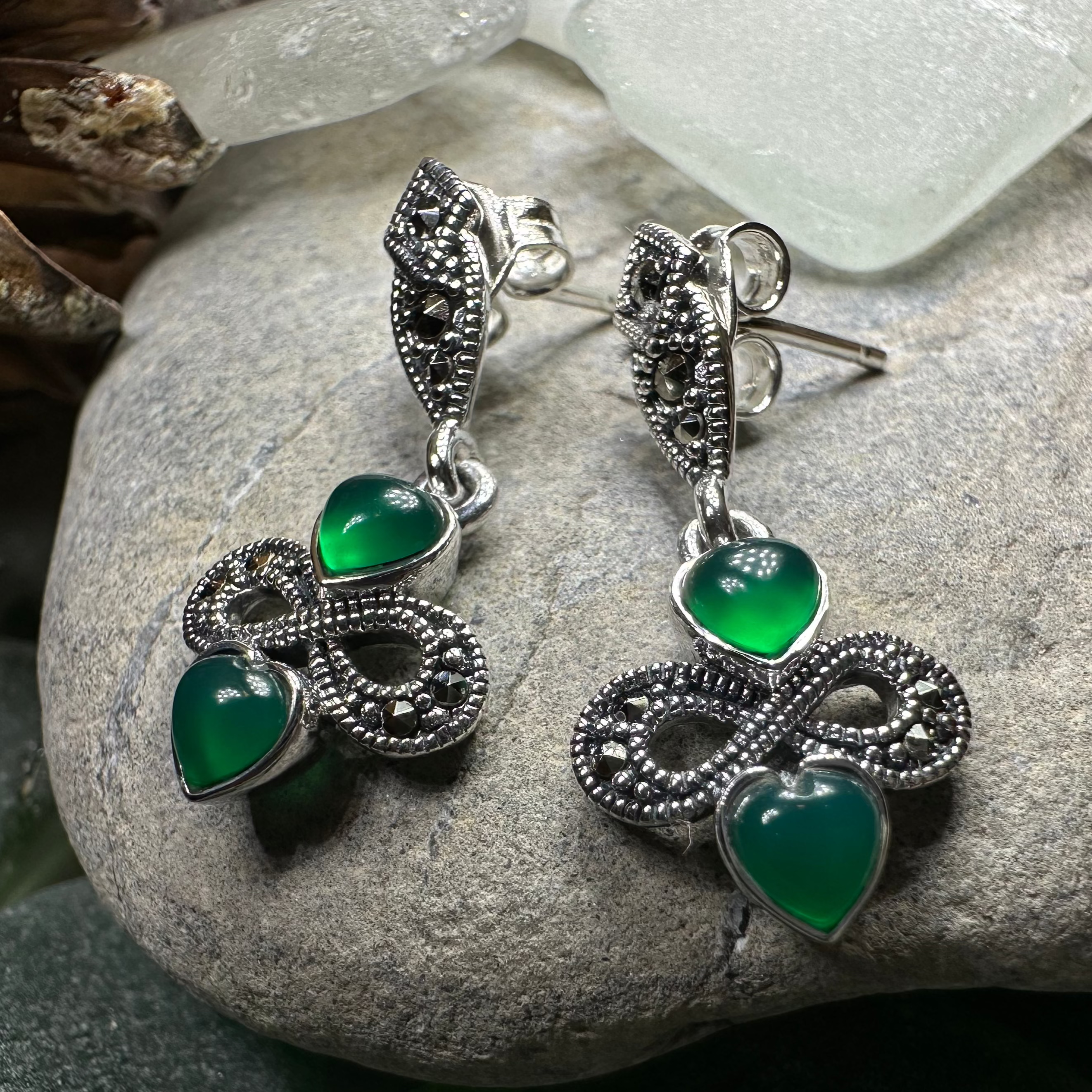 Infinity Knot Marcasite Post Earrings