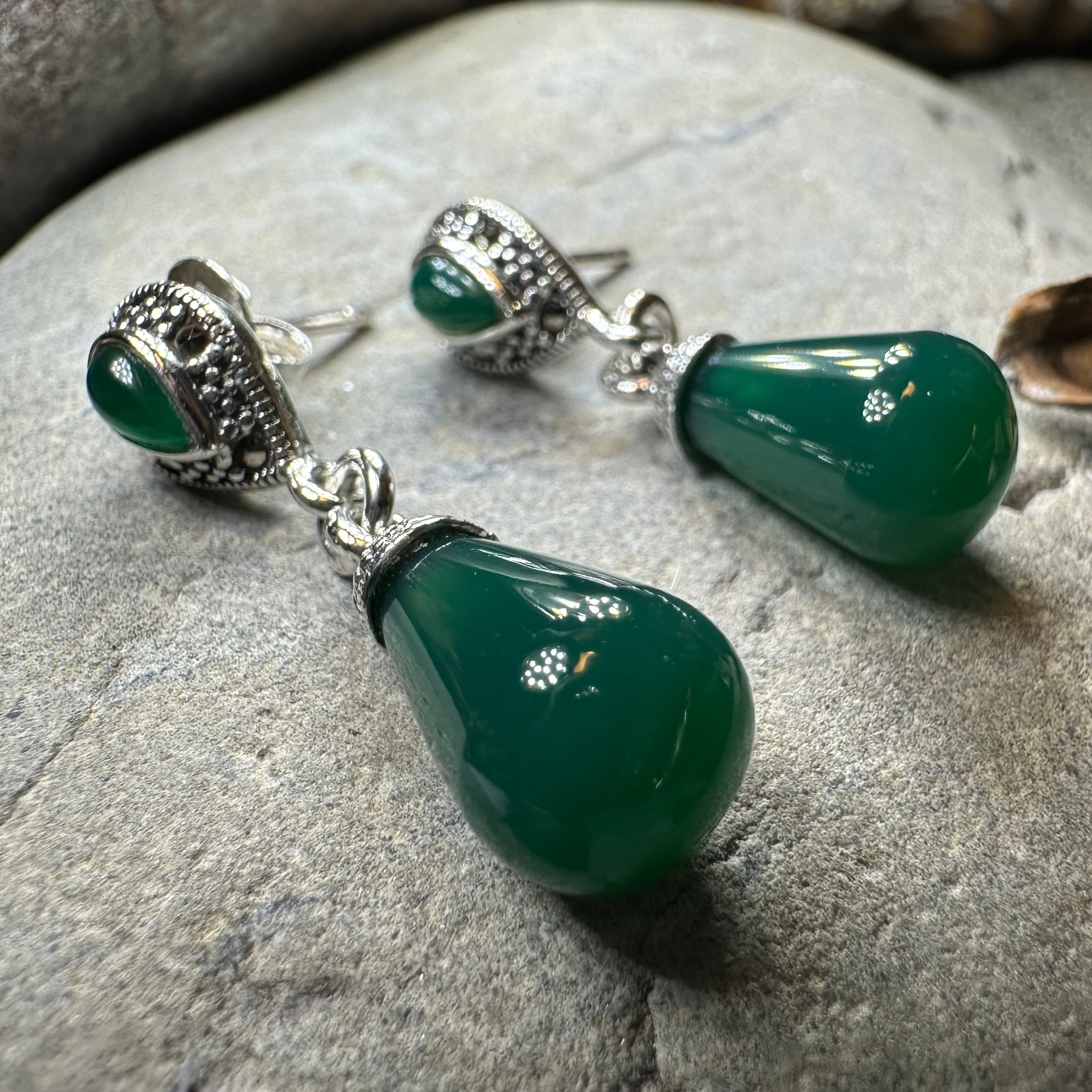 Celtic Raindrop Marcasite Earrings
