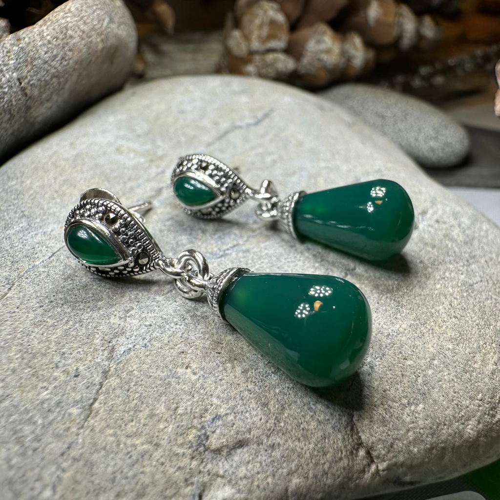 Celtic Raindrop Marcasite Earrings