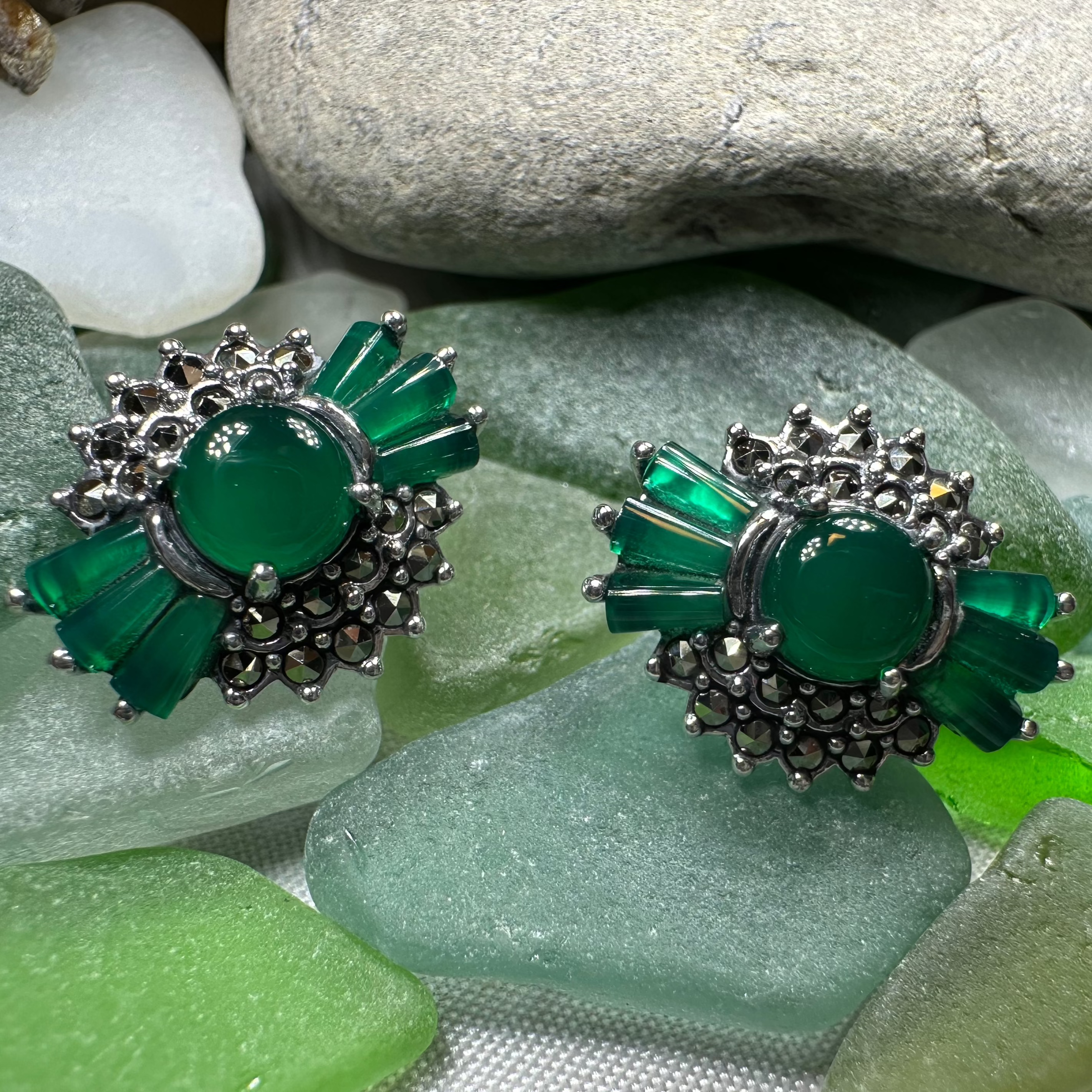 Celtic Bloom Marcasite Earrings