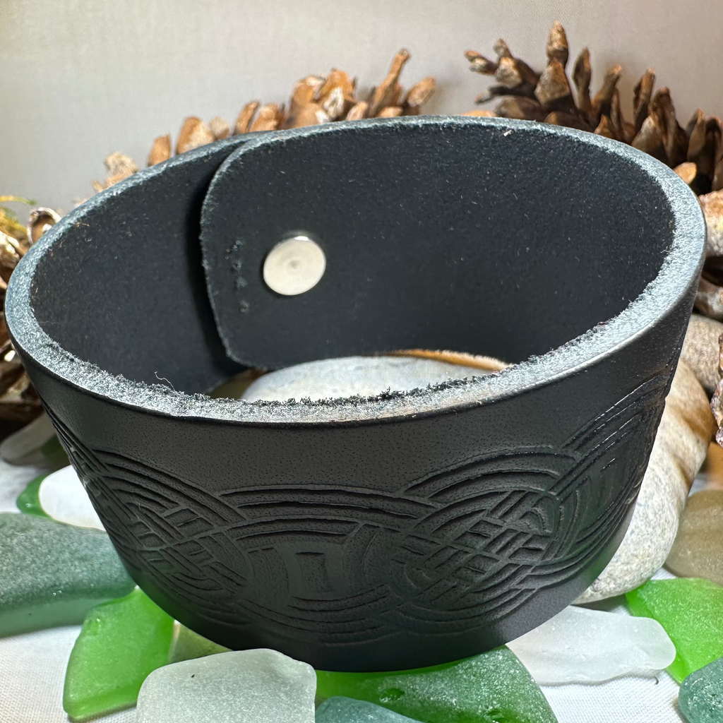 Celtic Warrior Leather Cuff Bracelet