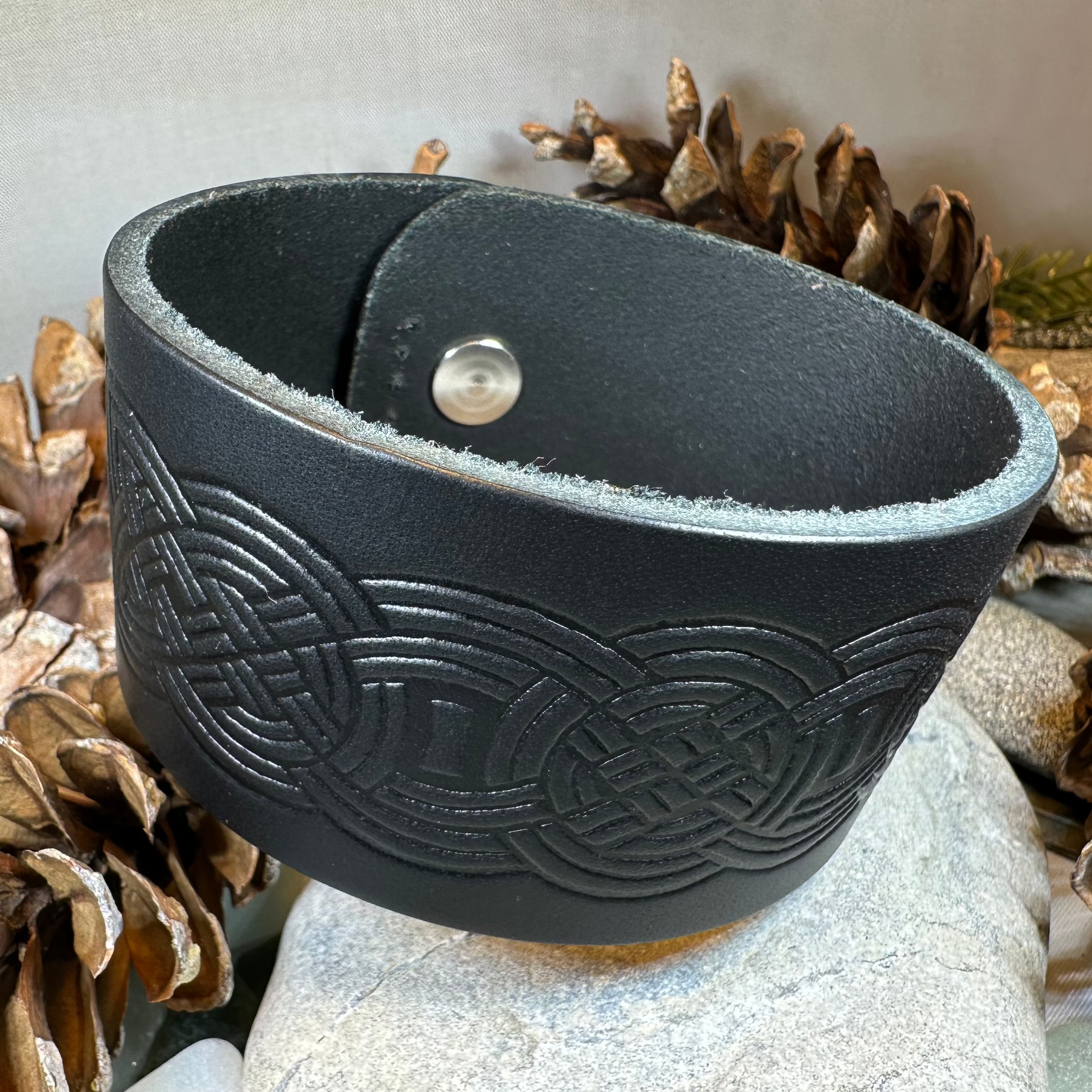 Celtic Warrior Leather Cuff Bracelet